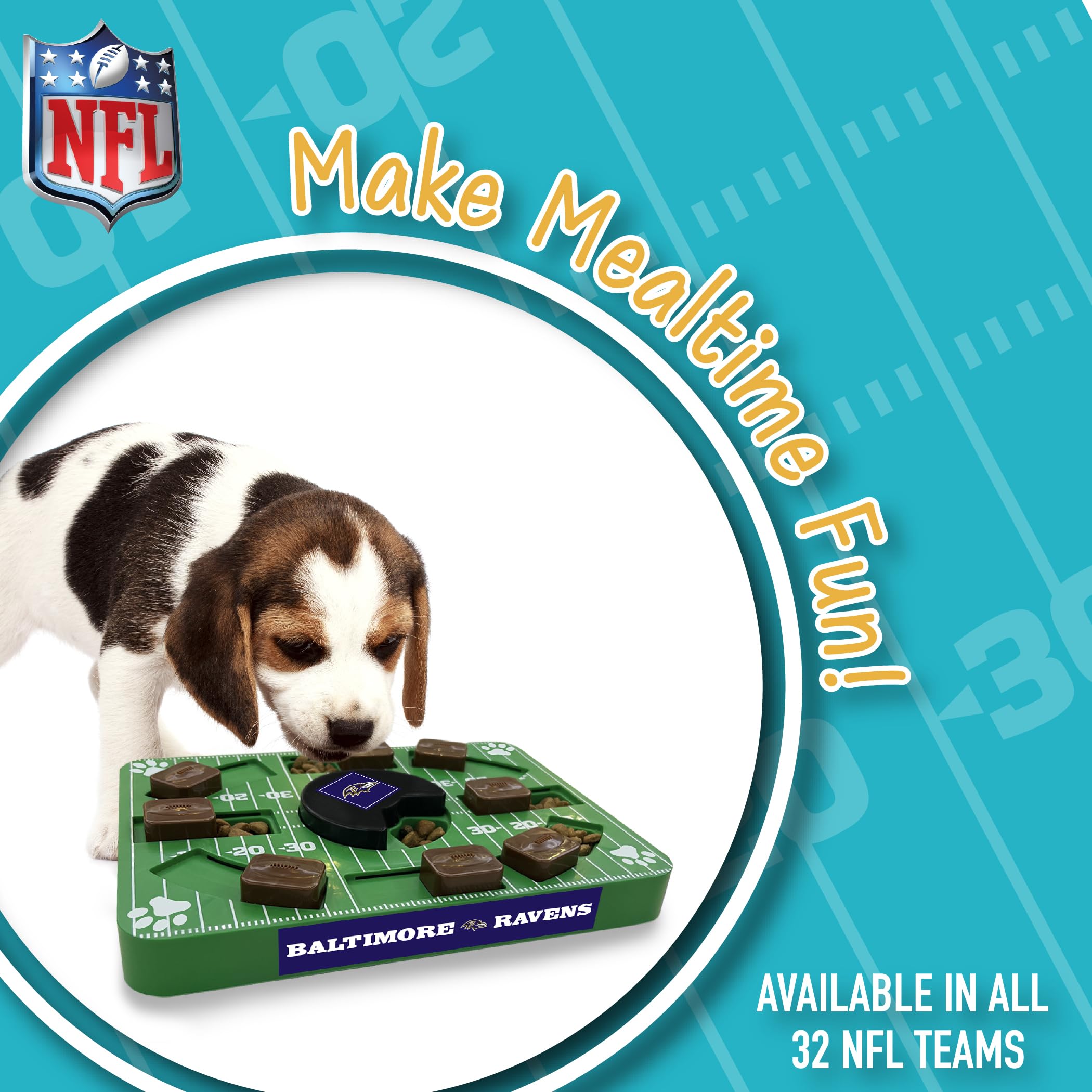 Pets First Nfl Baltimore Ravens Puzzle Toy, Interactive Dog Puzzle Treat Toy