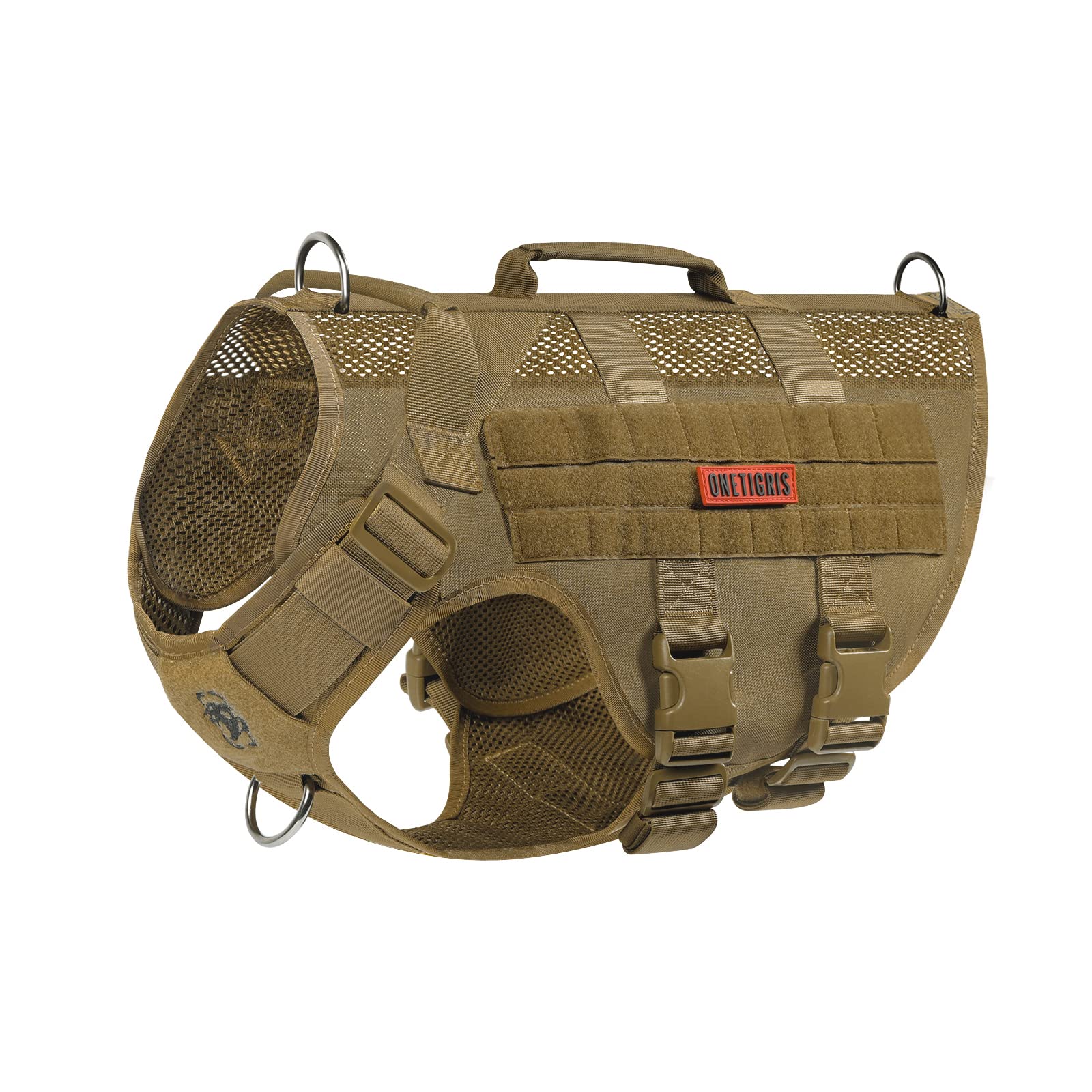 Onetigris No Pull Tactical Dog Harness For Medium Large Dog, Mesh Design Breathable Service Dog Vest With Handle, Military Dog V