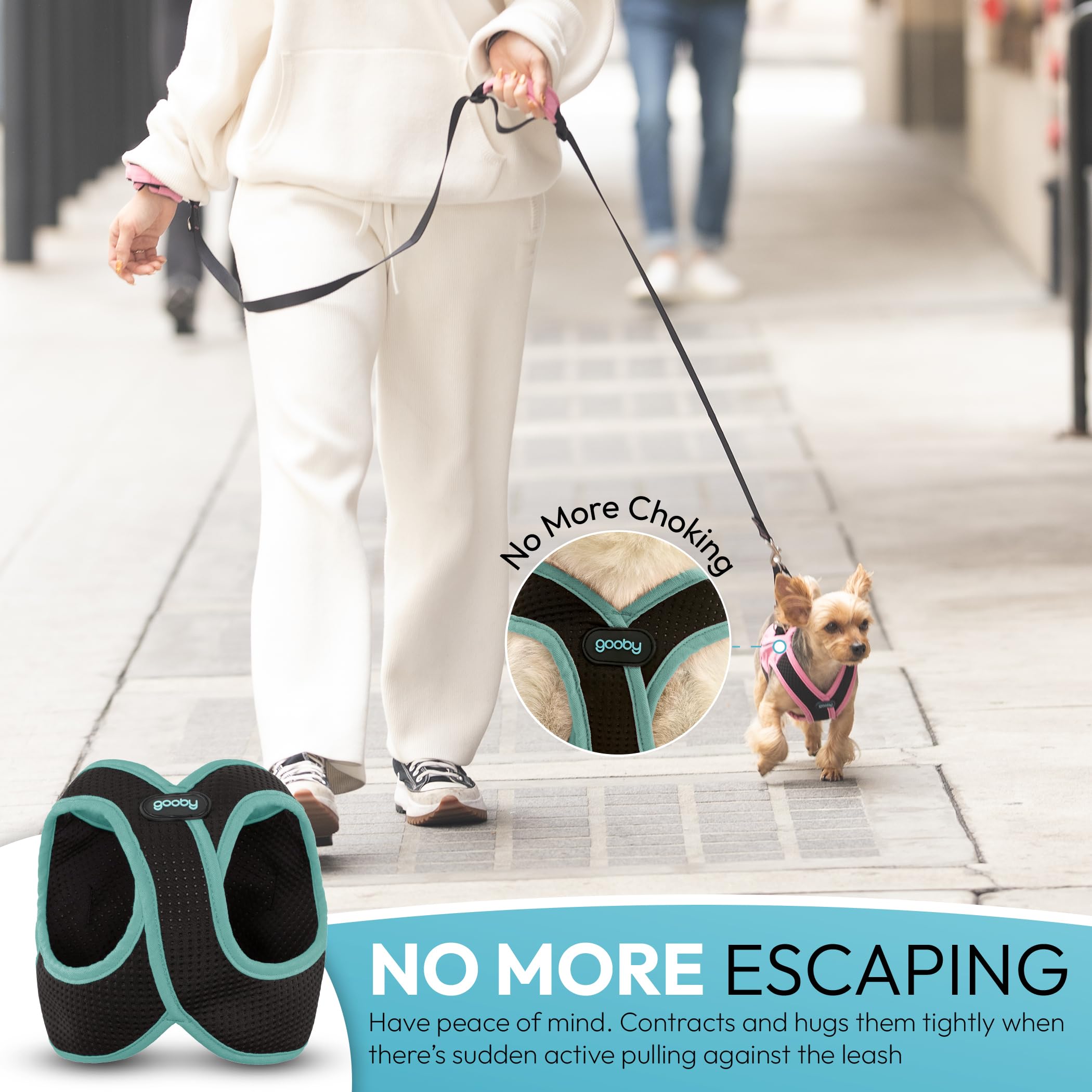 Gooby Escape Free Easy Fit X In Dog Harness - Seattle Blue, Medium
