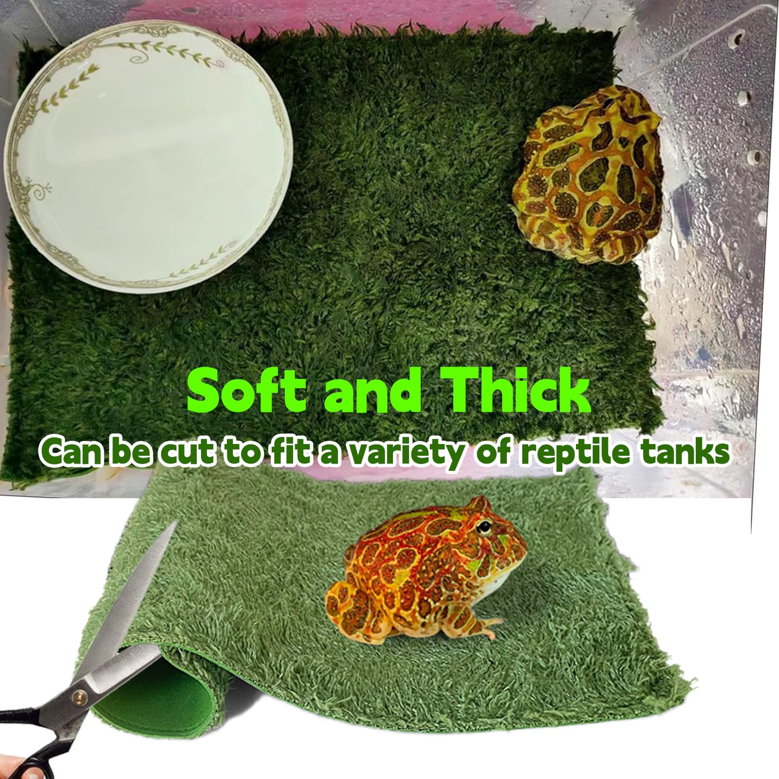 Kathson 4Pcs Reptile Carpet Terrarium Liner Tortoise Bedding Reptile Substrate Liner Mat Pet Cage Mats Supplies For Lizard Snake