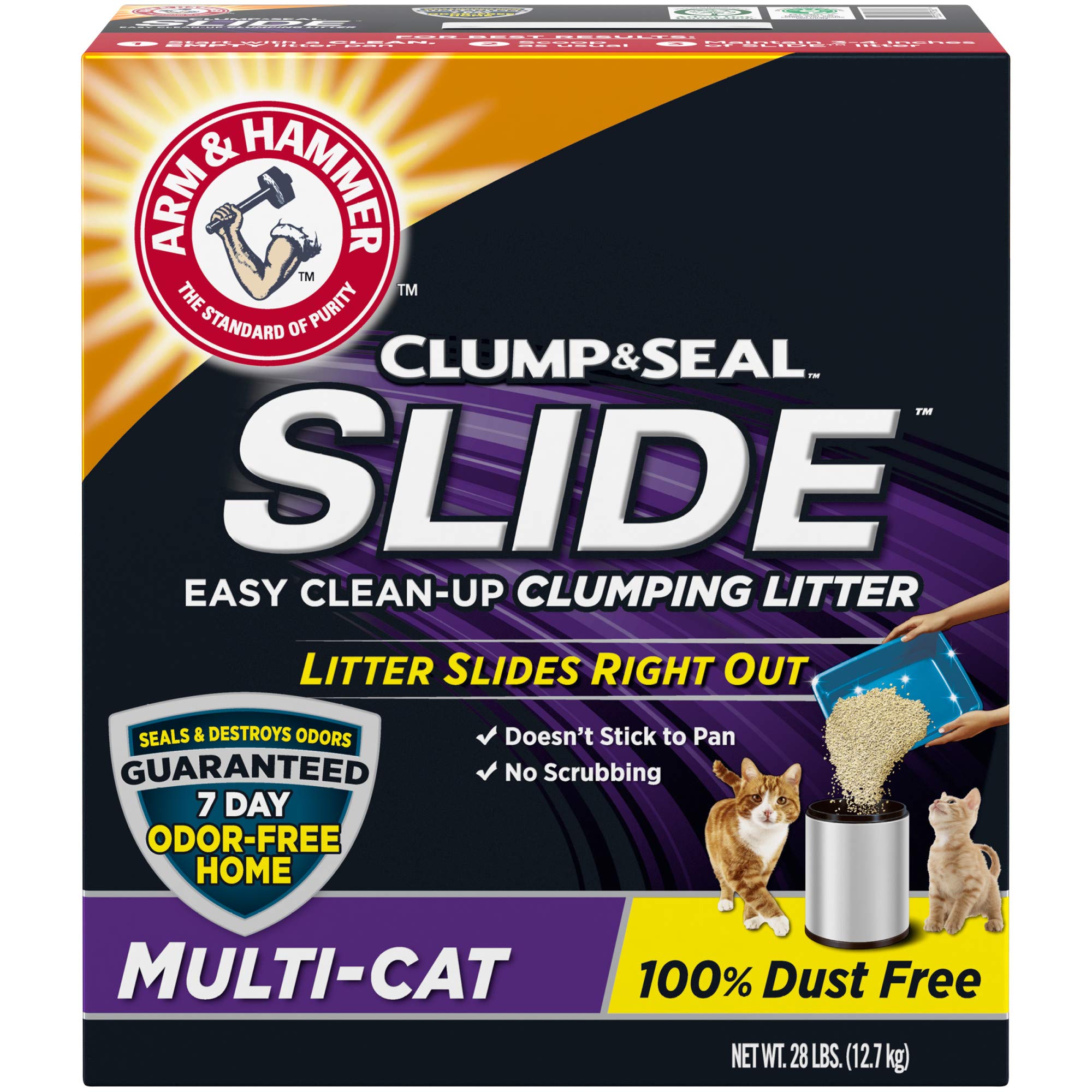 Arm & Hammer Slide Easy Clean-Up Litter, Multi-Cat, 28Lb