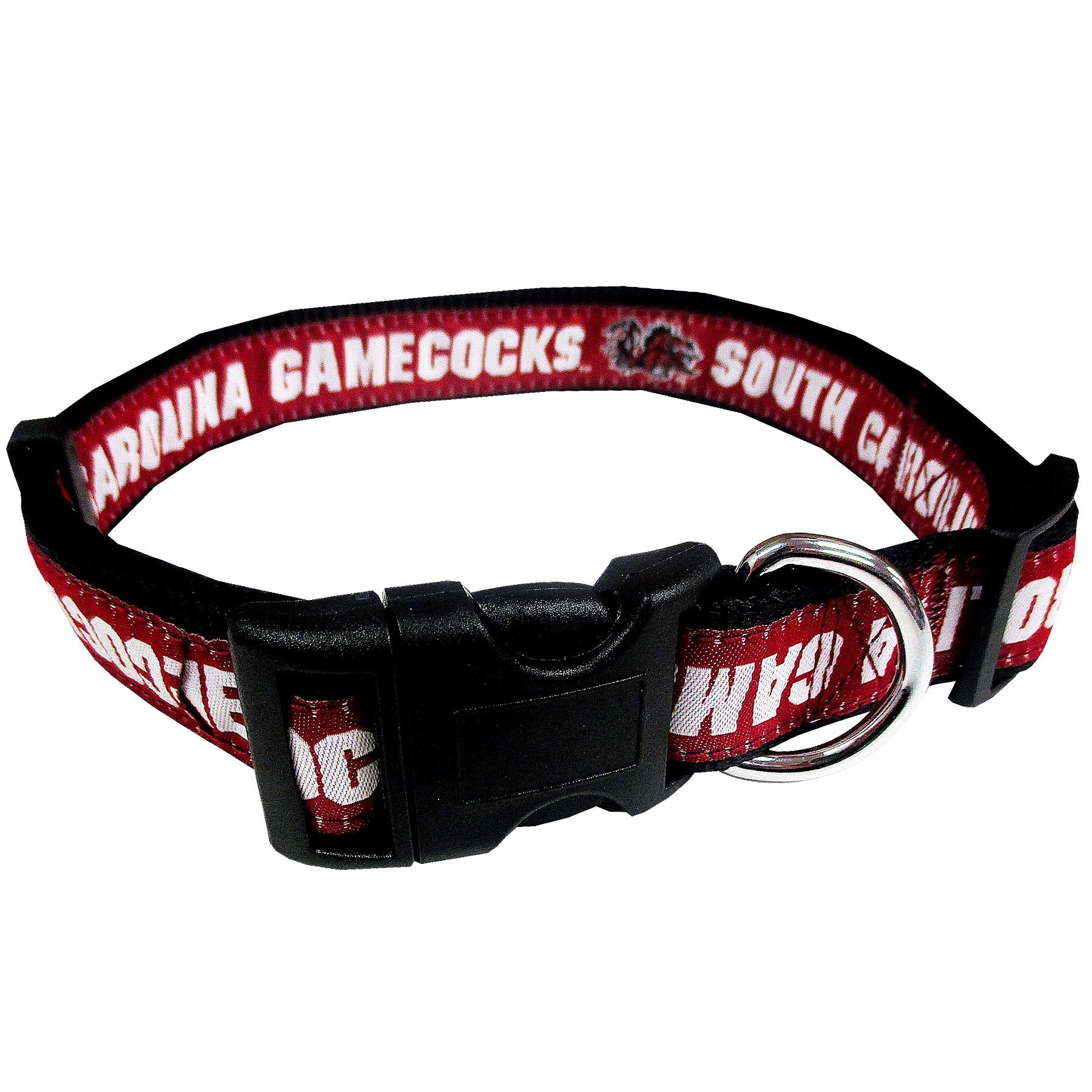 Pets First Collegiate Pet Collar New Version South Carolina Gamecocks Dog Collar, Size Medium. Best Sports Team Color For Dogs &