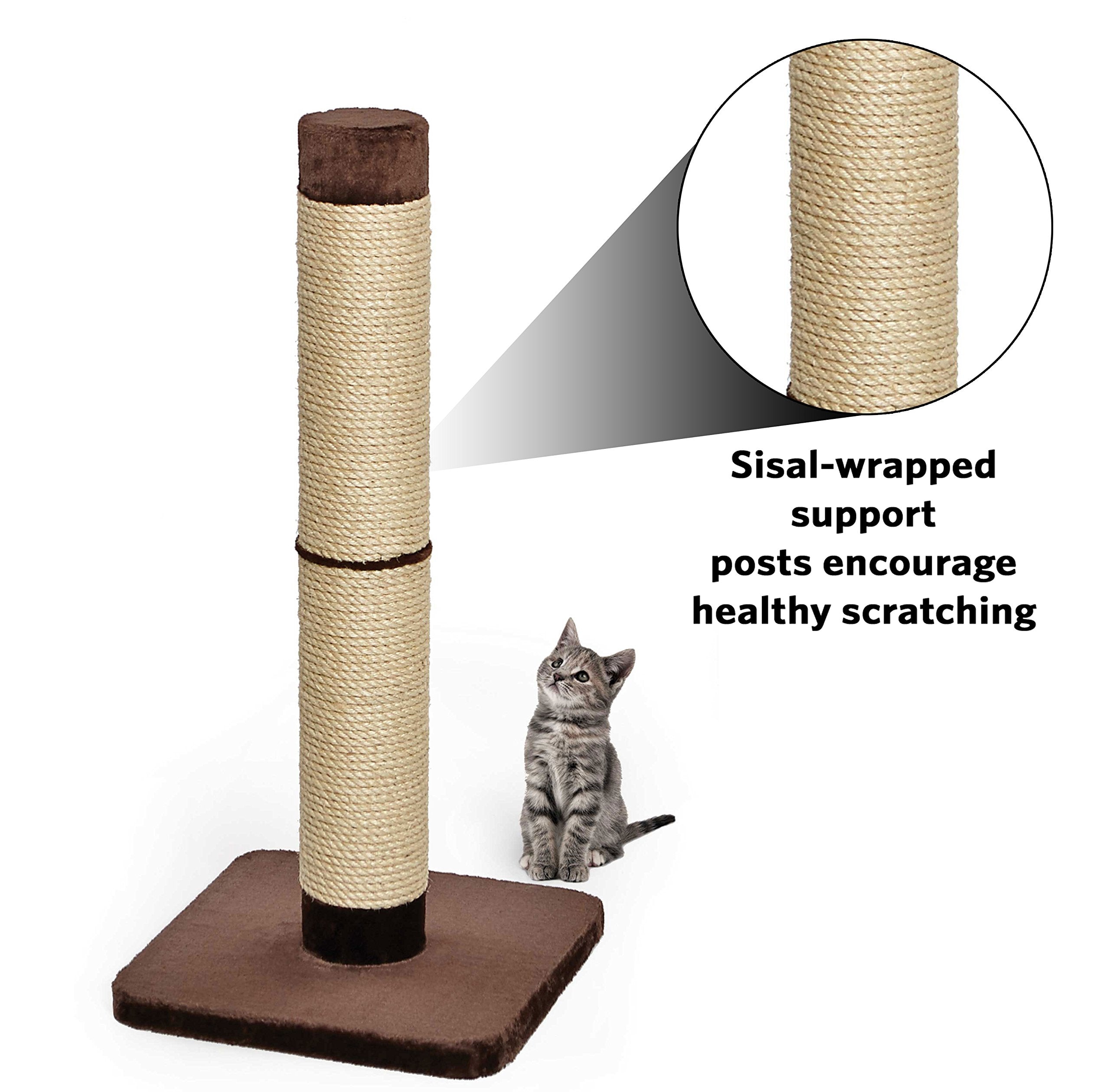 Midwest Homes For Pets Cat Scratching Post | Forte Huge Scratching Post W/Extra-Durable Sisal Wrap, Brown & Tan, Giant Xxl Cat Post