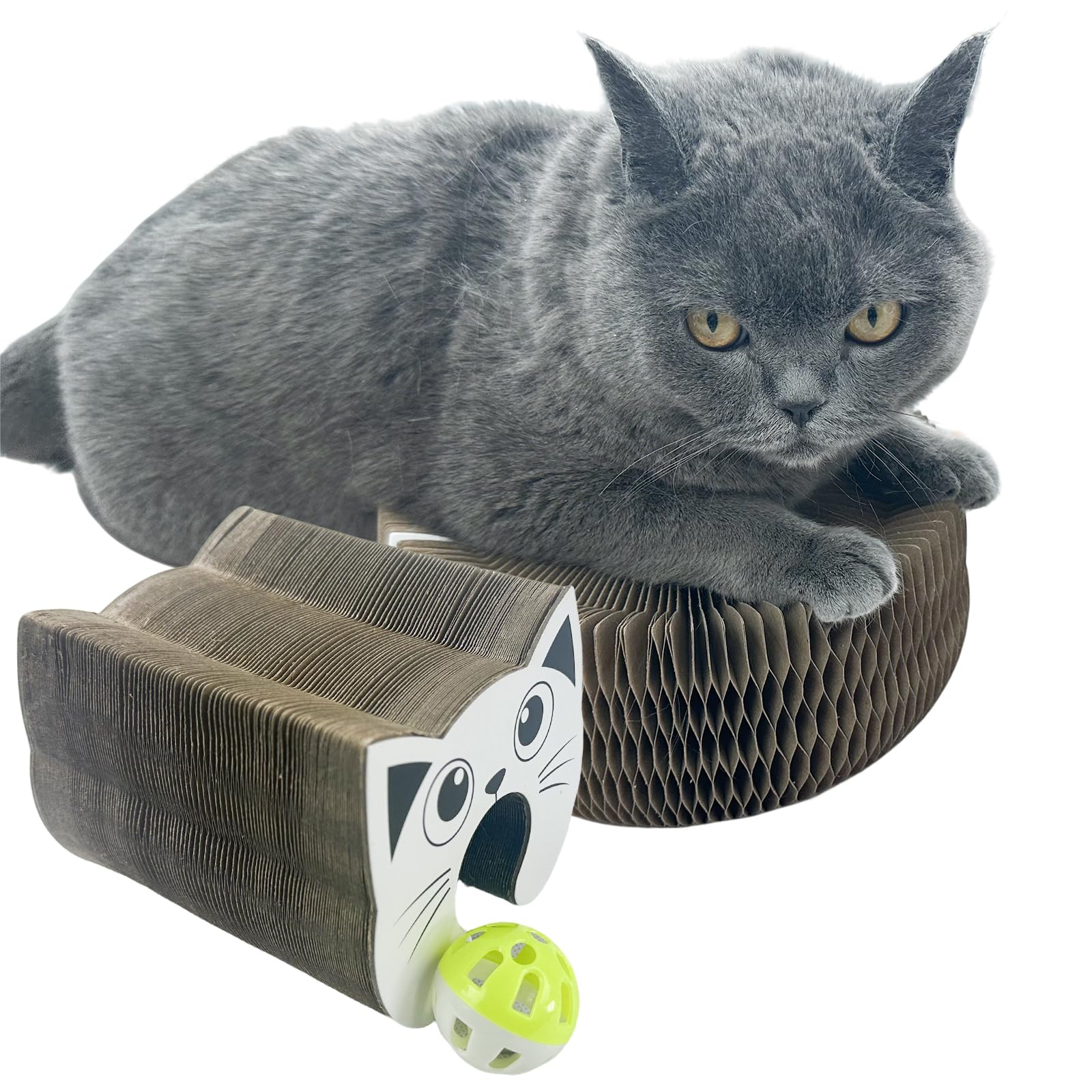 Bliwinpt Interactive Scratching Board For Playful Kitties Magic Accordion Cat Scratching Post, Fun Cat Toys For Indoor Cats 1Pac