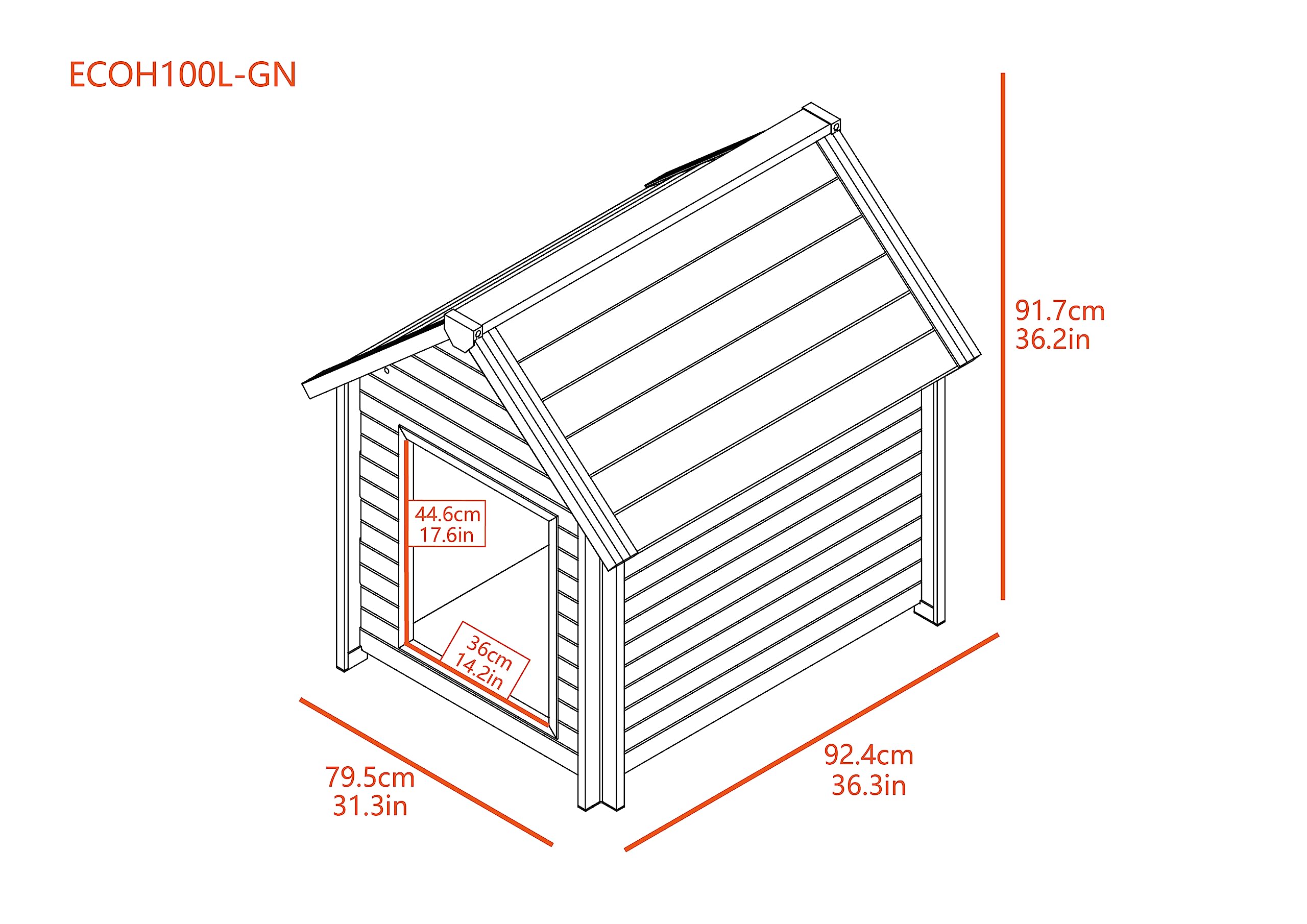 New Age Pet Ecoflex Outdoor Large Bunk Style Dog House For Up To 80Lbs Pets | 10 Year Manufacturer Warranty | Weatherproof Roof & Elevated Floor | Easy-To-Assemble & Clean