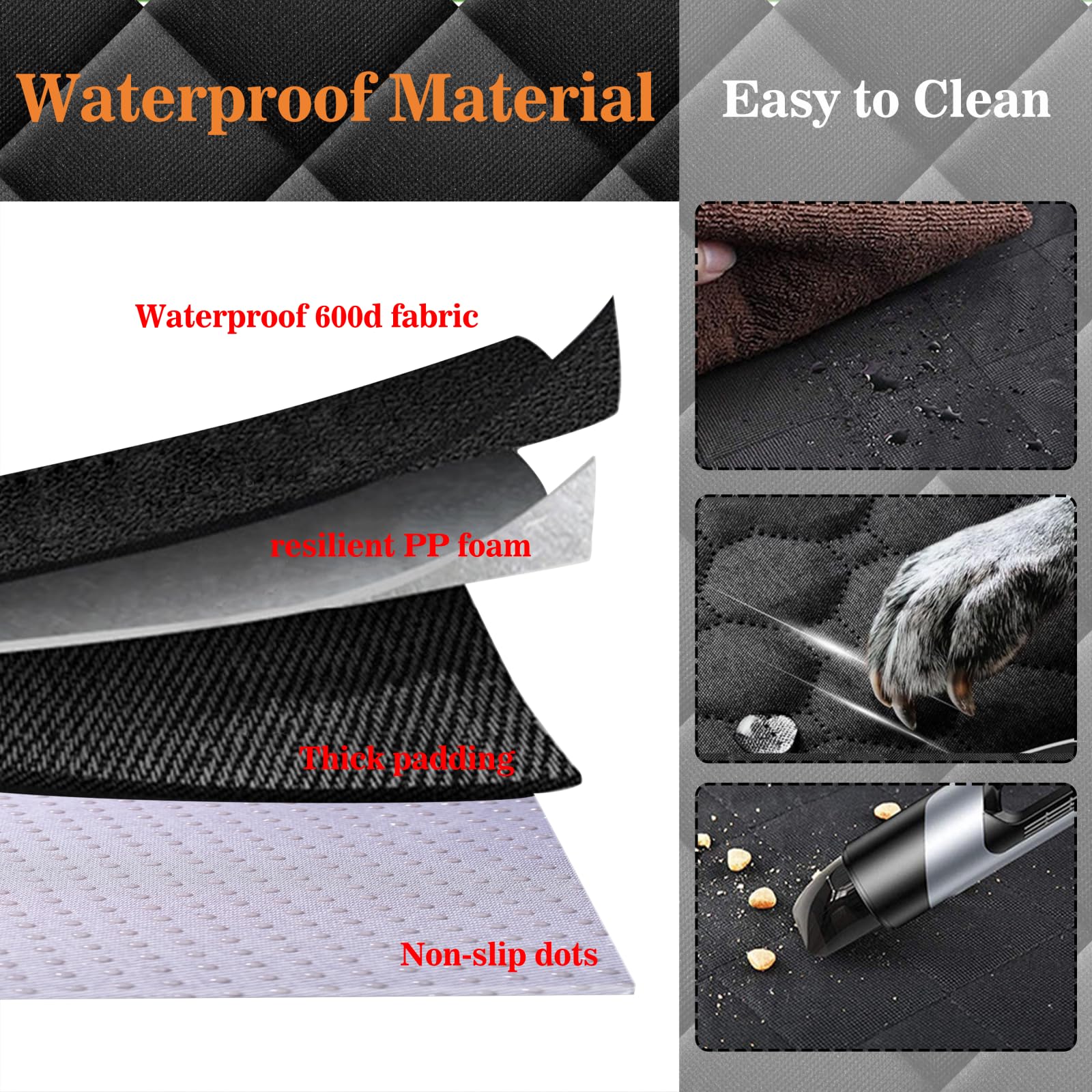 Meolsaek Backseat Cover For Dogs, Non-Slip Rear Seat Protector Waterproof Car Bench Seat Cover, Dog Car Seat Covered For Trucks