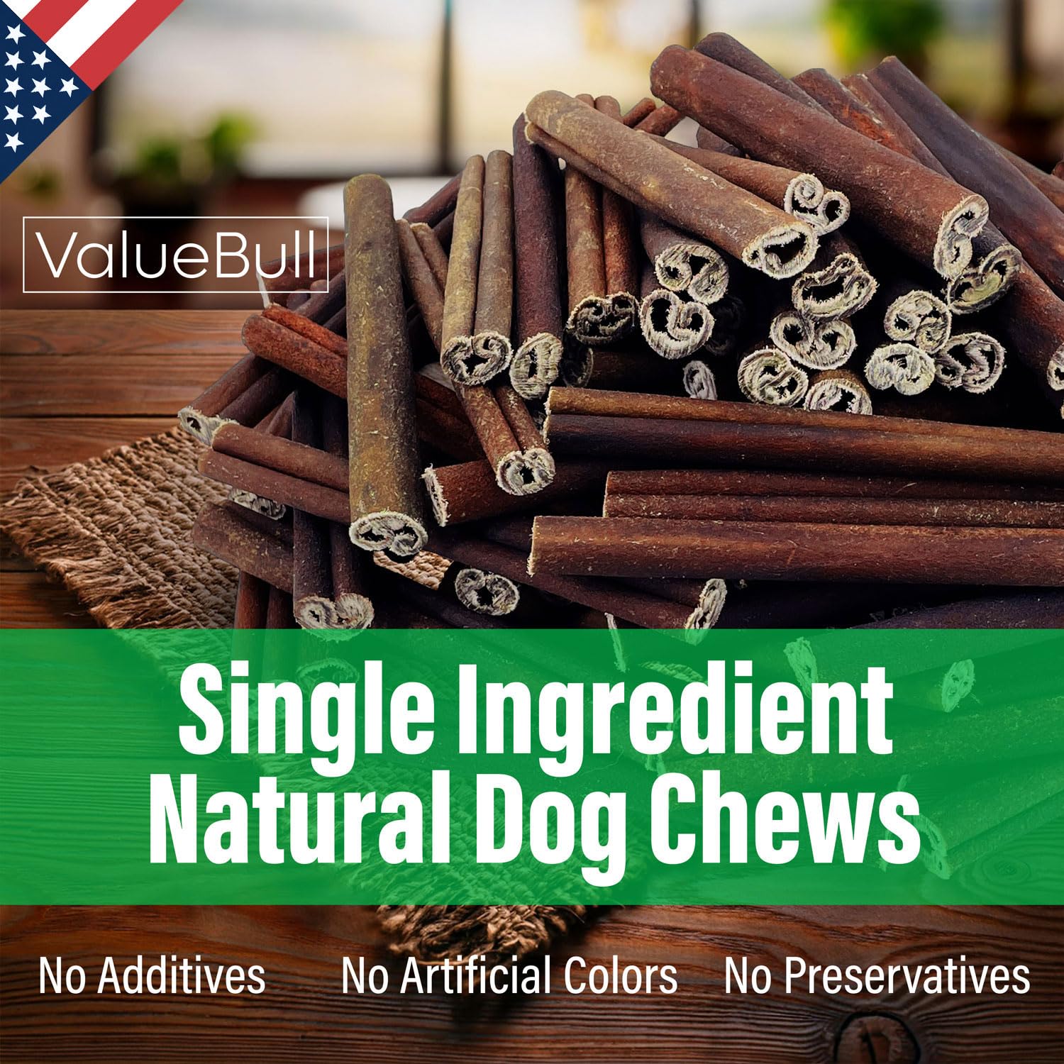 ValueBull USA Collagen Sticks for Dogs, 6 Inch Medium Chews, Natural Long-Lasting Dog Treats, 400 Count Wholesale Pack - Promote
