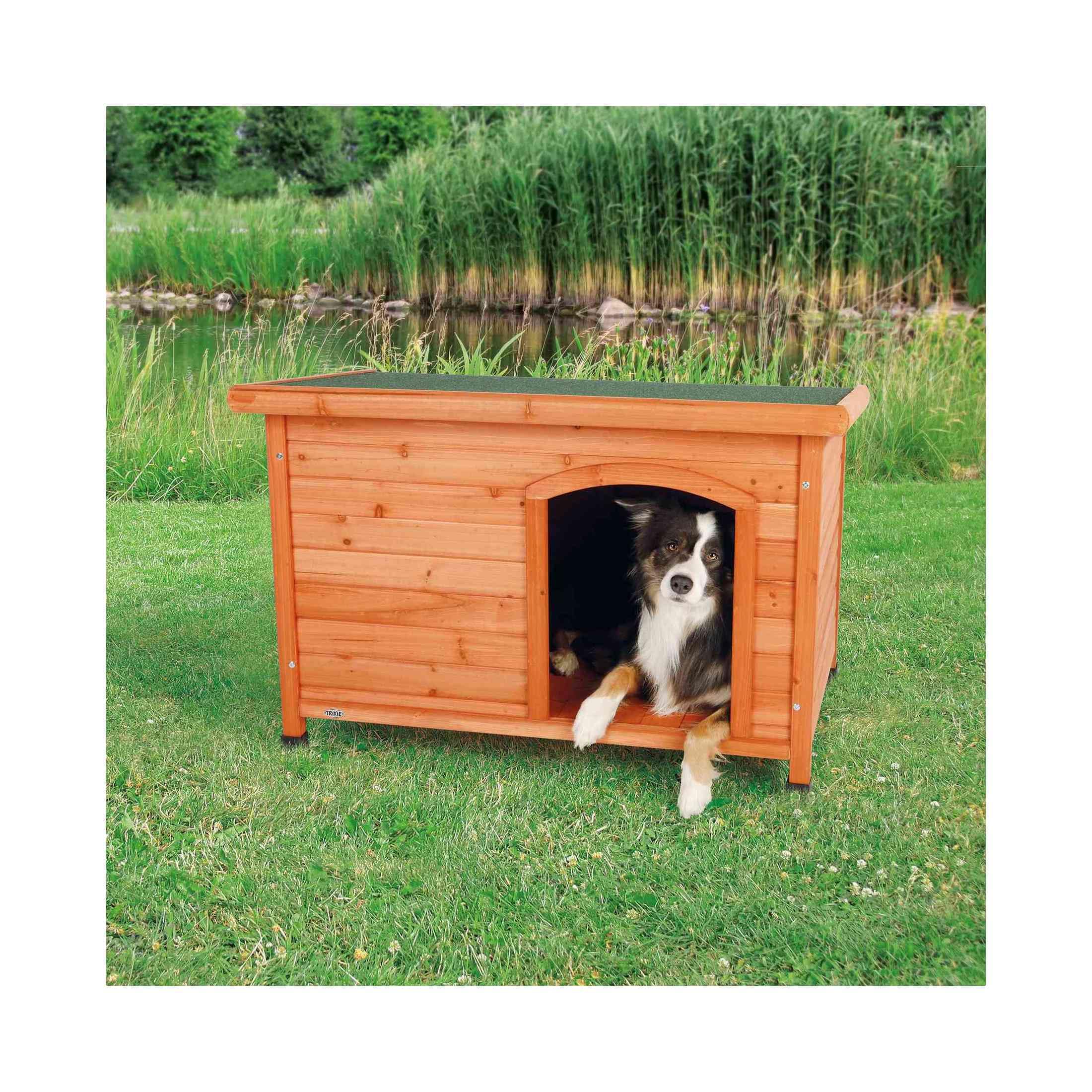 Trixie Pet Products Dog Club House, Large,Glazed Pine,40.75X26.75X28.25 Inch (Pack Of 1),39552