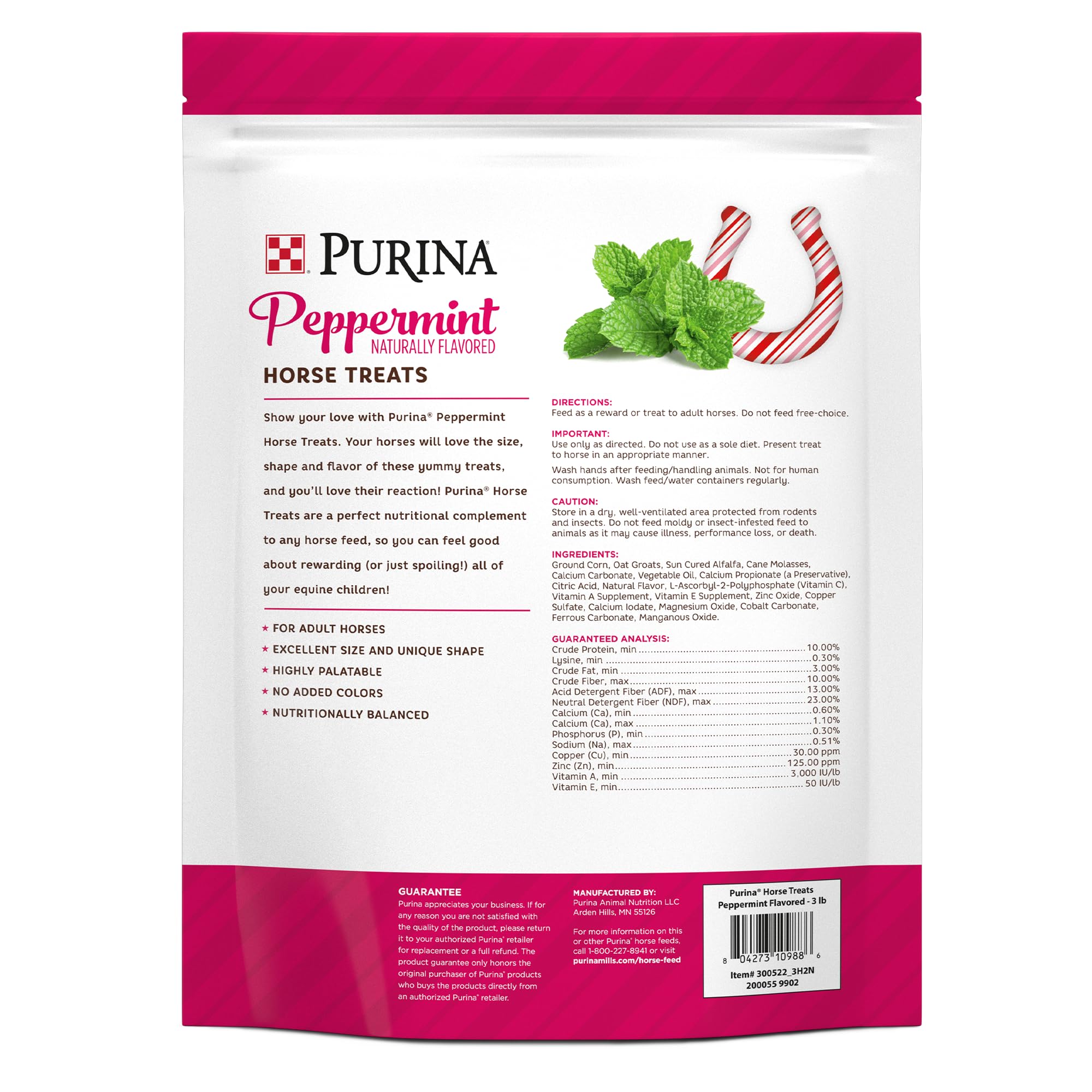 Purina Peppermint Horse Treats - 3LB Bag, Perfect for Rewarding and Training Horses