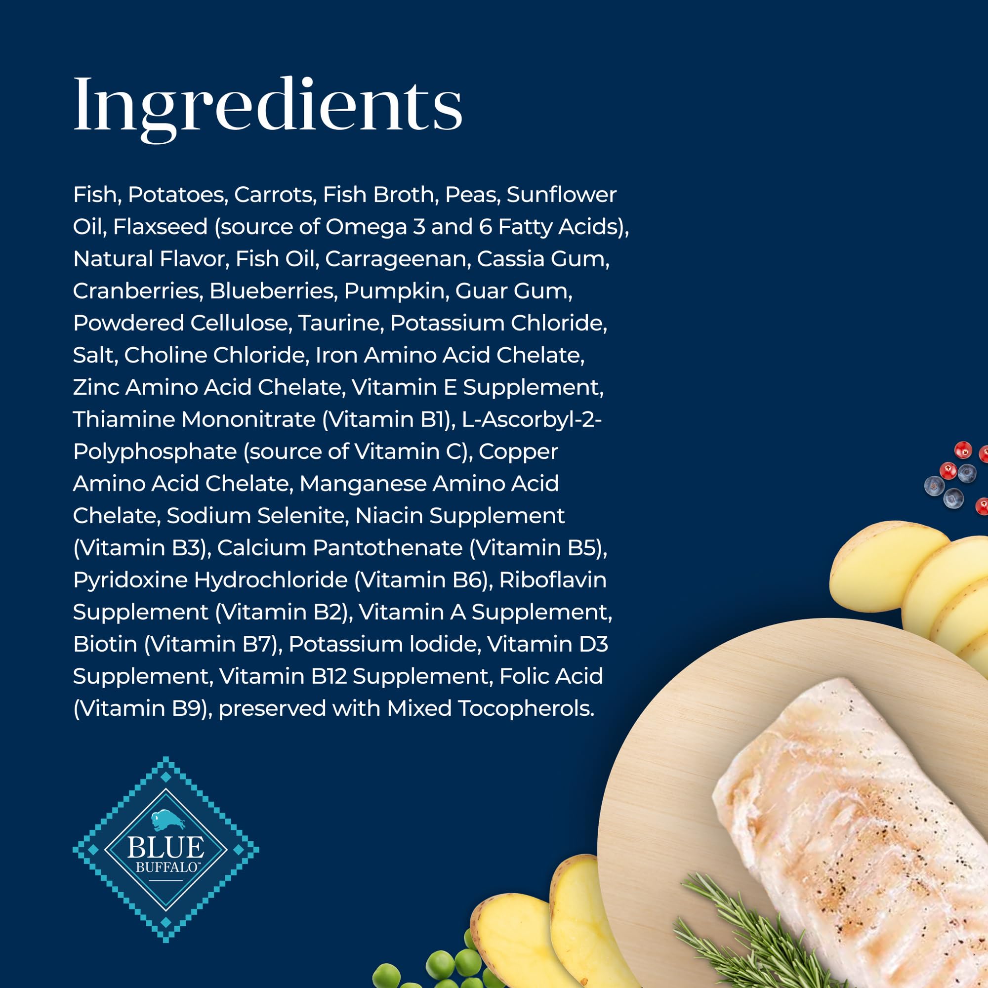 Blue Buffalo Basics Grain-Free Wet Cat Food, Skin & Stomach Care, Fish Recipe, 3-oz Can, 24 Count