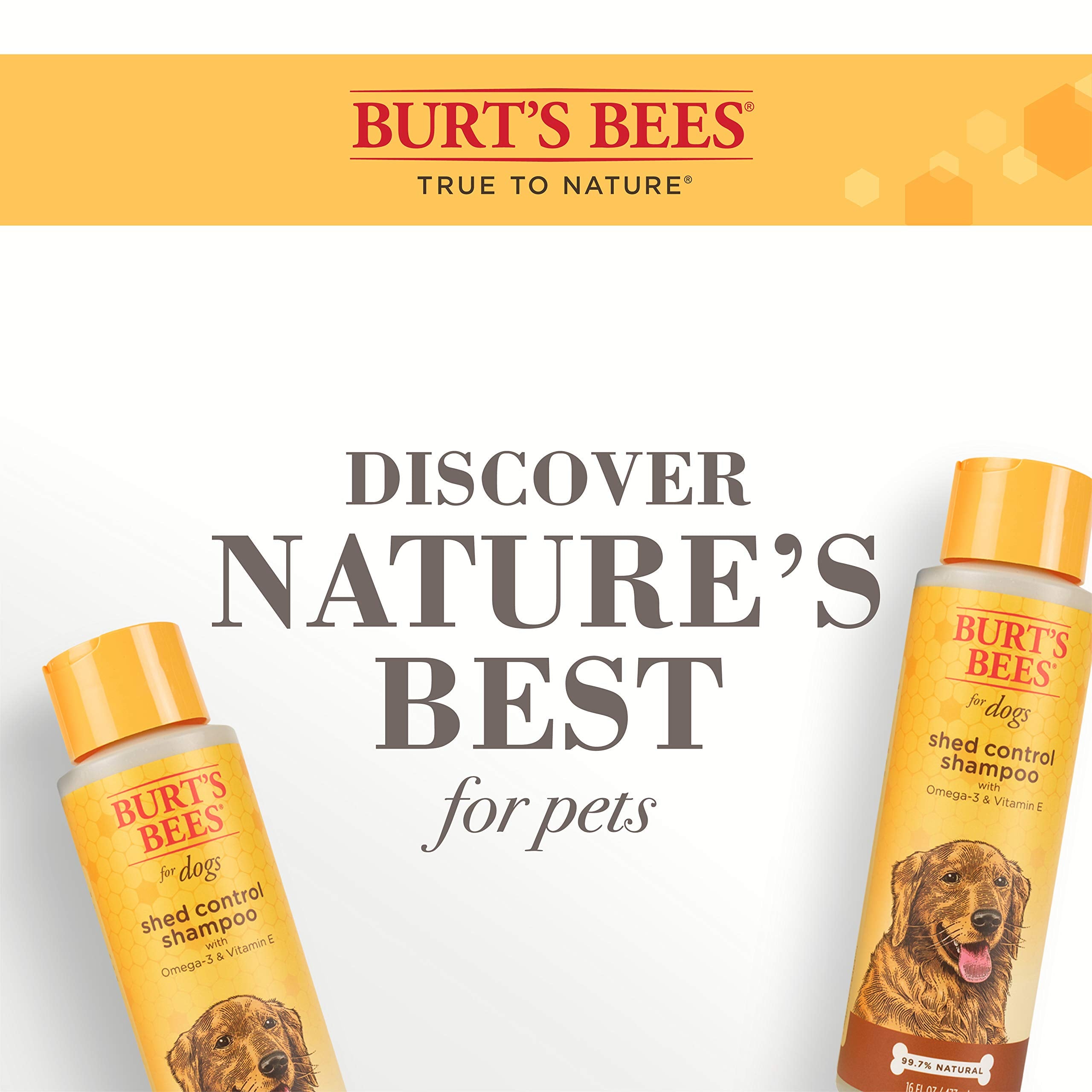 Burt'S Bees For Pets Shed Control Shampoo For Dogs With Omega-3 And Vitamin E, 6Pk, 99.7% Natural Origin Formulas, Dog Shampoo F