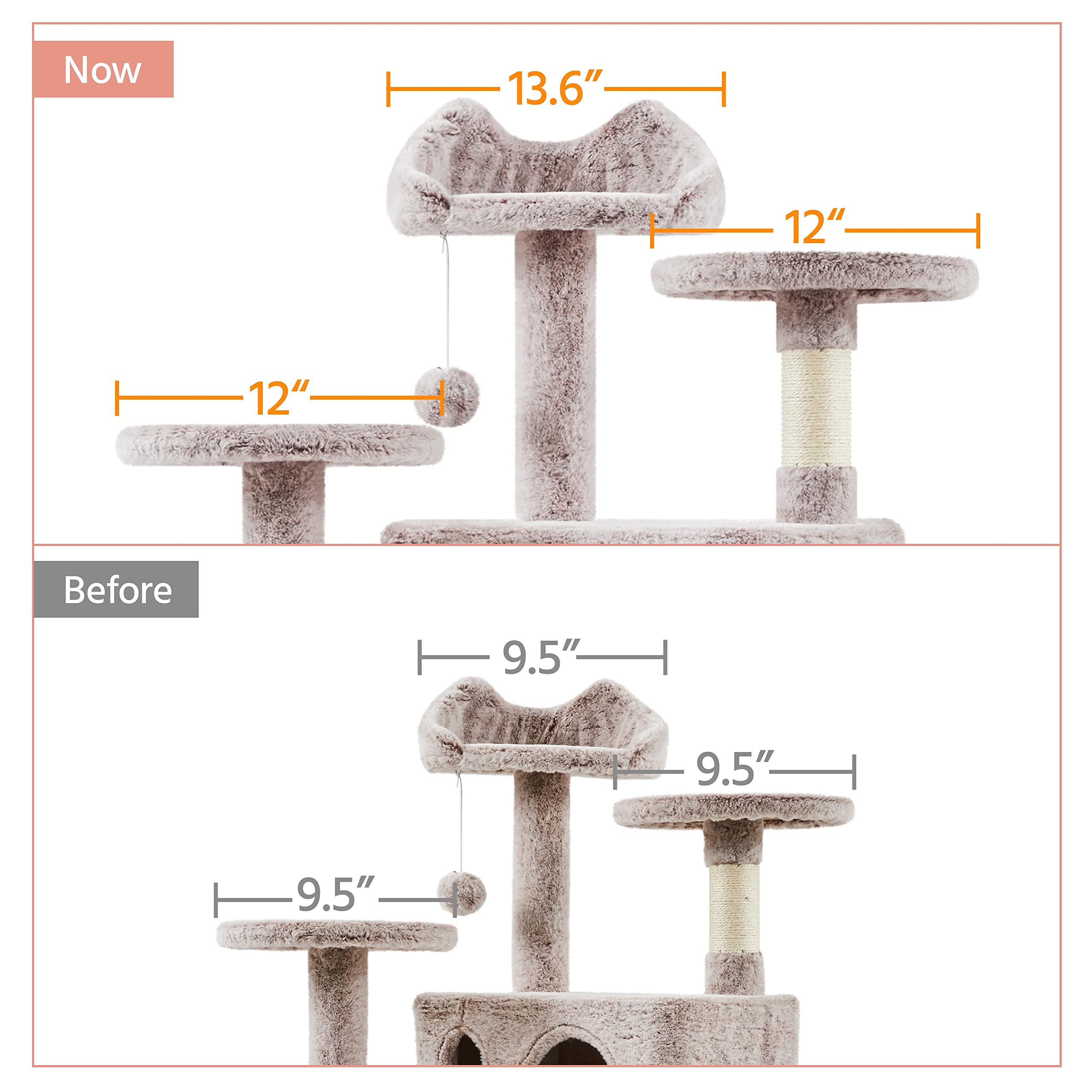 Yaheetech 54In Cat Tree, Cat Tower With Double Cat Condo, Sisal Scratching Posts, And Dangling Balls, Cat Furniture Kitten Play
