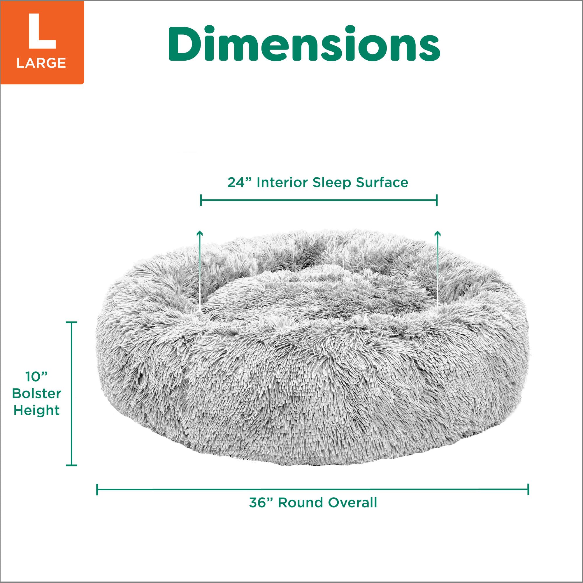 Furhaven 36'' Round Calming Donut Dog Bed For Large/Medium Dogs, Refillable W/ Removable Washable Cover, For Dogs Up To 75 Lbs -