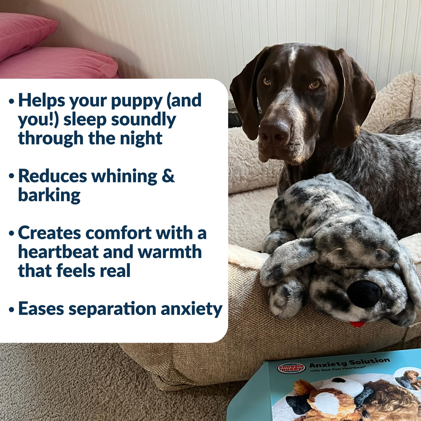 Snuggle Puppy Original Toys - Heartbeat Puppy for Dogs - Pet Anxiety Relief and Calming Aid - Comfort Dog Toys for Behavioral Tr