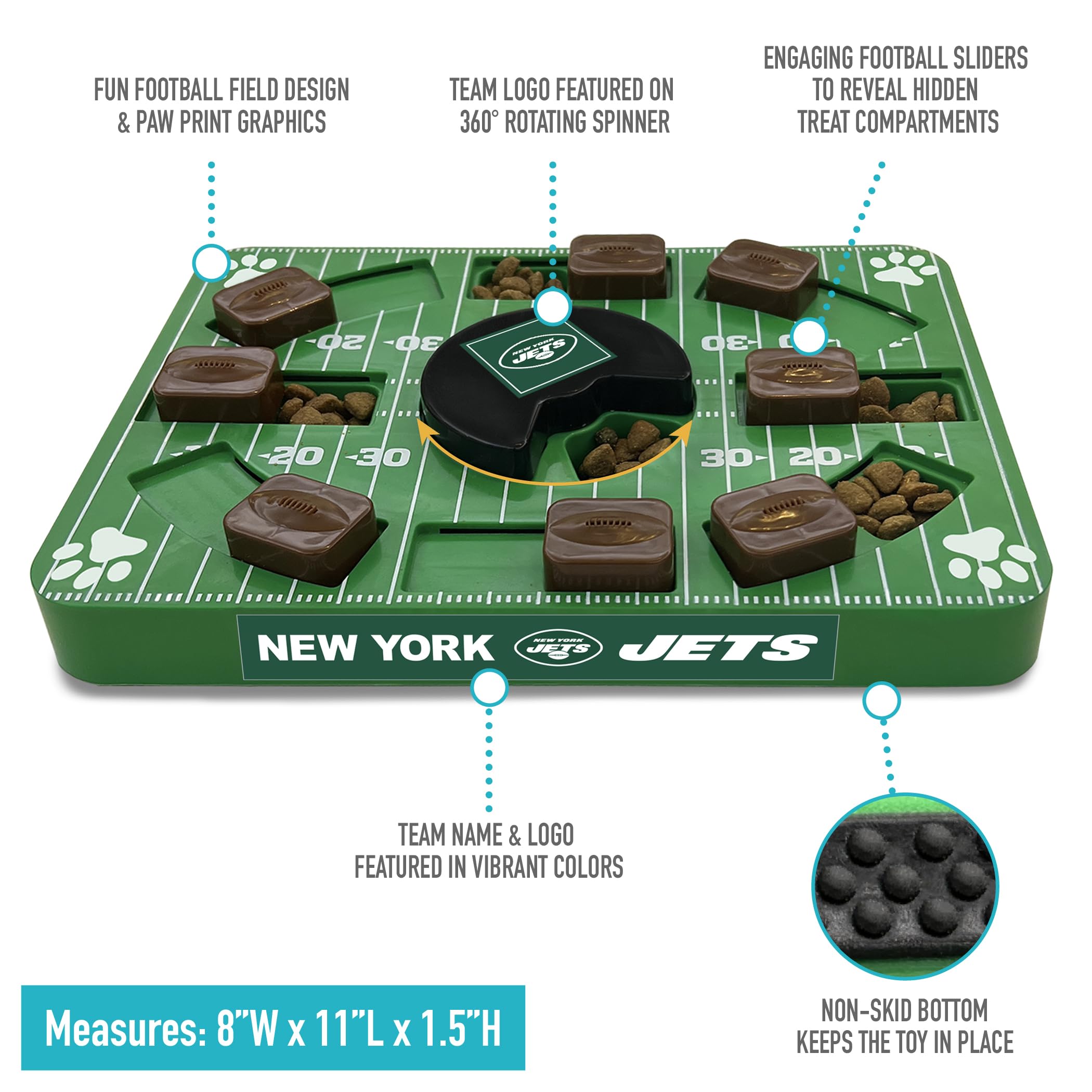 Pets First Nfl New York Jets Puzzle, Interactive Dog Treat Puzzle Toy