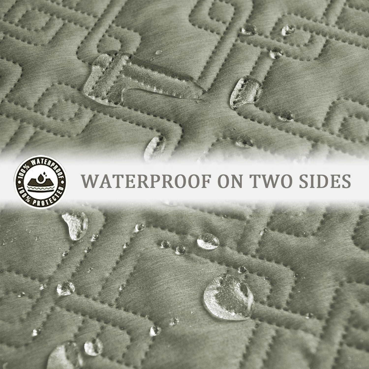 Fuguitex Waterproof Dog Bed Cover Dog Blanket For Pet Furniture Bed Couch Sofa Reversible Linen Texture(30''*53'',Pea Green+Pea