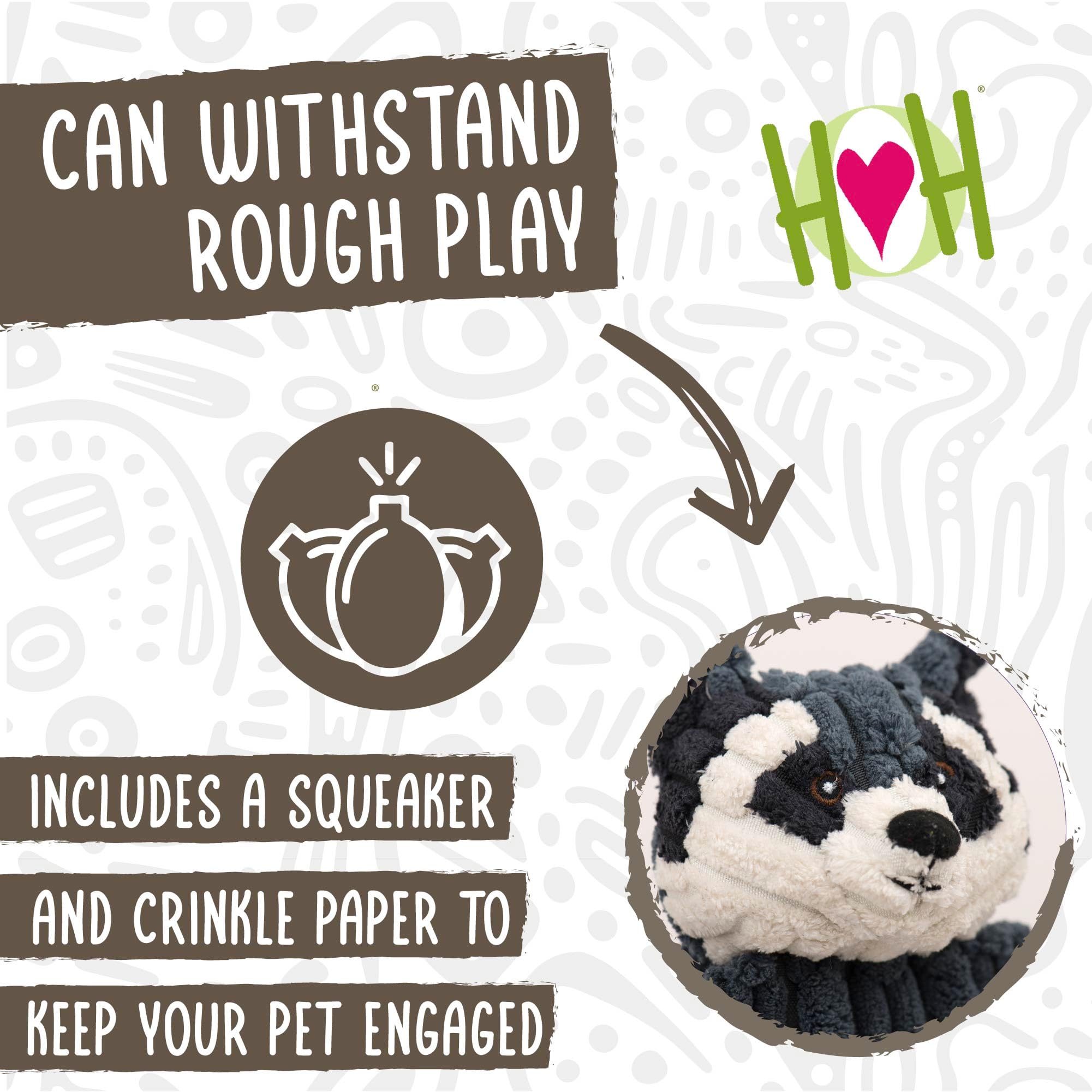 Hugglehounds Flatties - Dog Plush Toys To Keep Them Busy, Squeaky Crinkle Pet Toy For Small, Medium, & Large Dogs, Durable Stuff