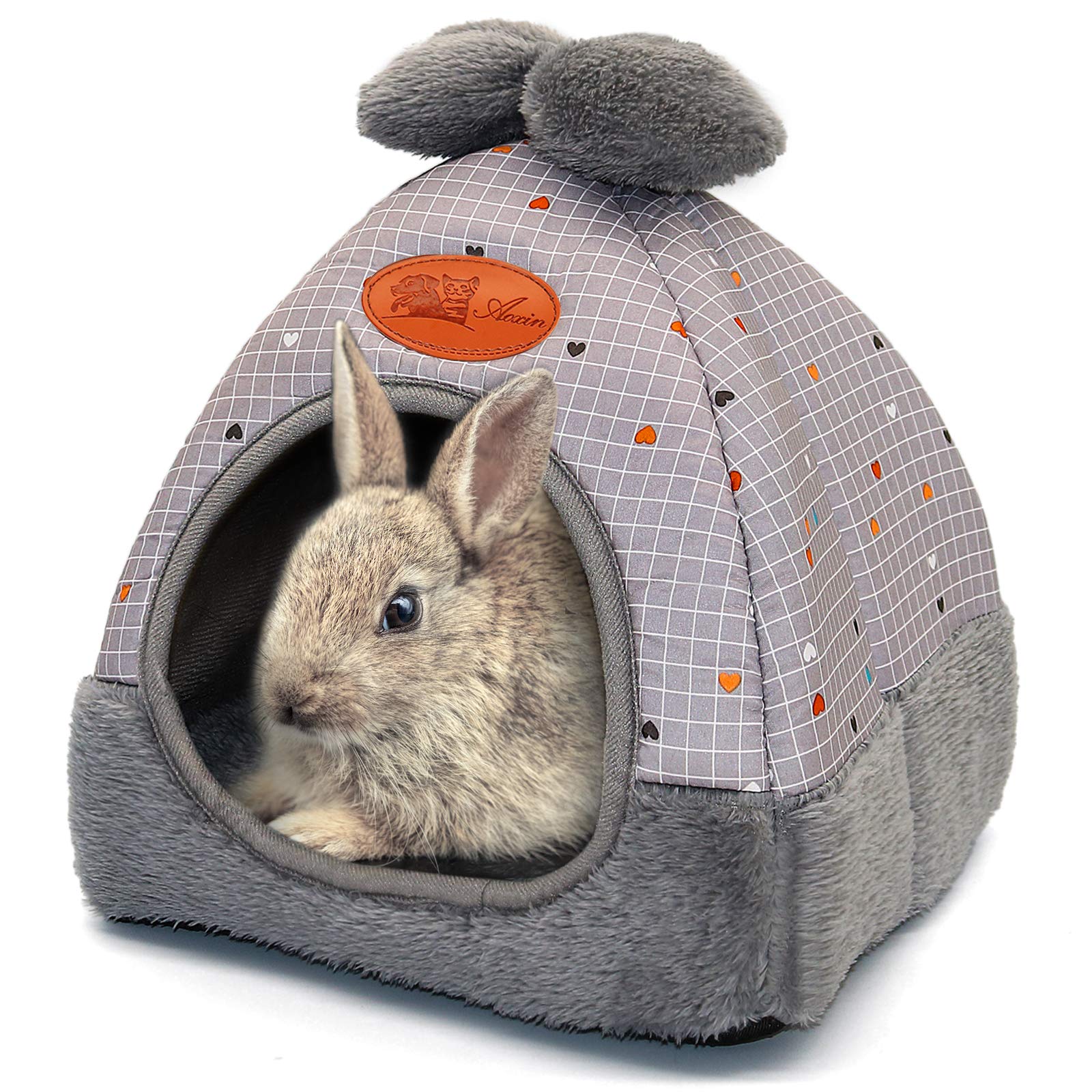 Yuepet Bunny Bed Warm Guinea Pig Cave Beds Cute Bowknot House Big Hideouts Cage Accessorie For Dwarf Rabbits Hamster Bunny Ferre