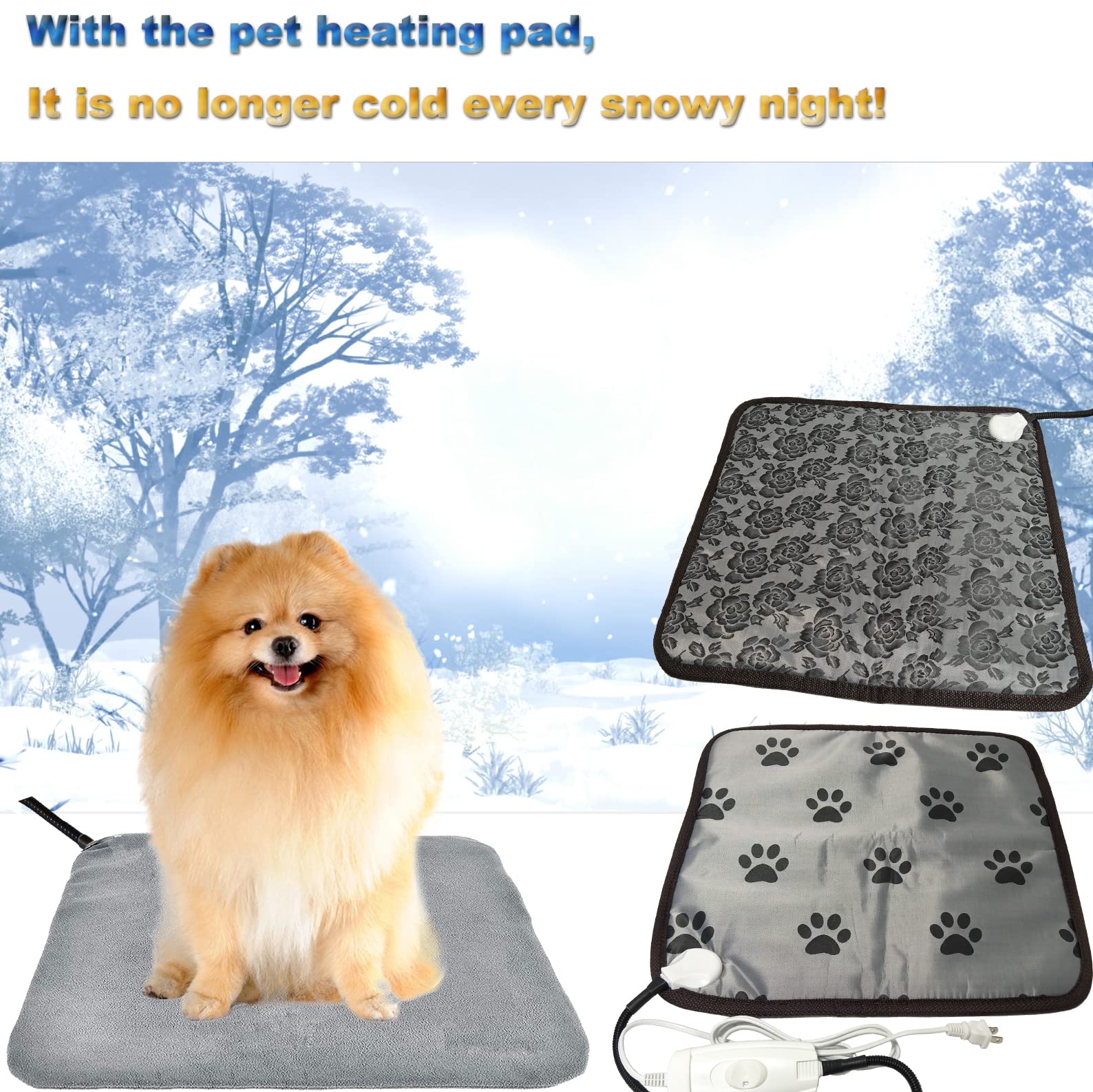 Pet Heating Pad For Small Dog Cat Heated Bed With Soft Washable Cover Puppy Heating Pad Electric Heating Pad Keep Pets Warmer Water Resistant Chew Resistant Cord