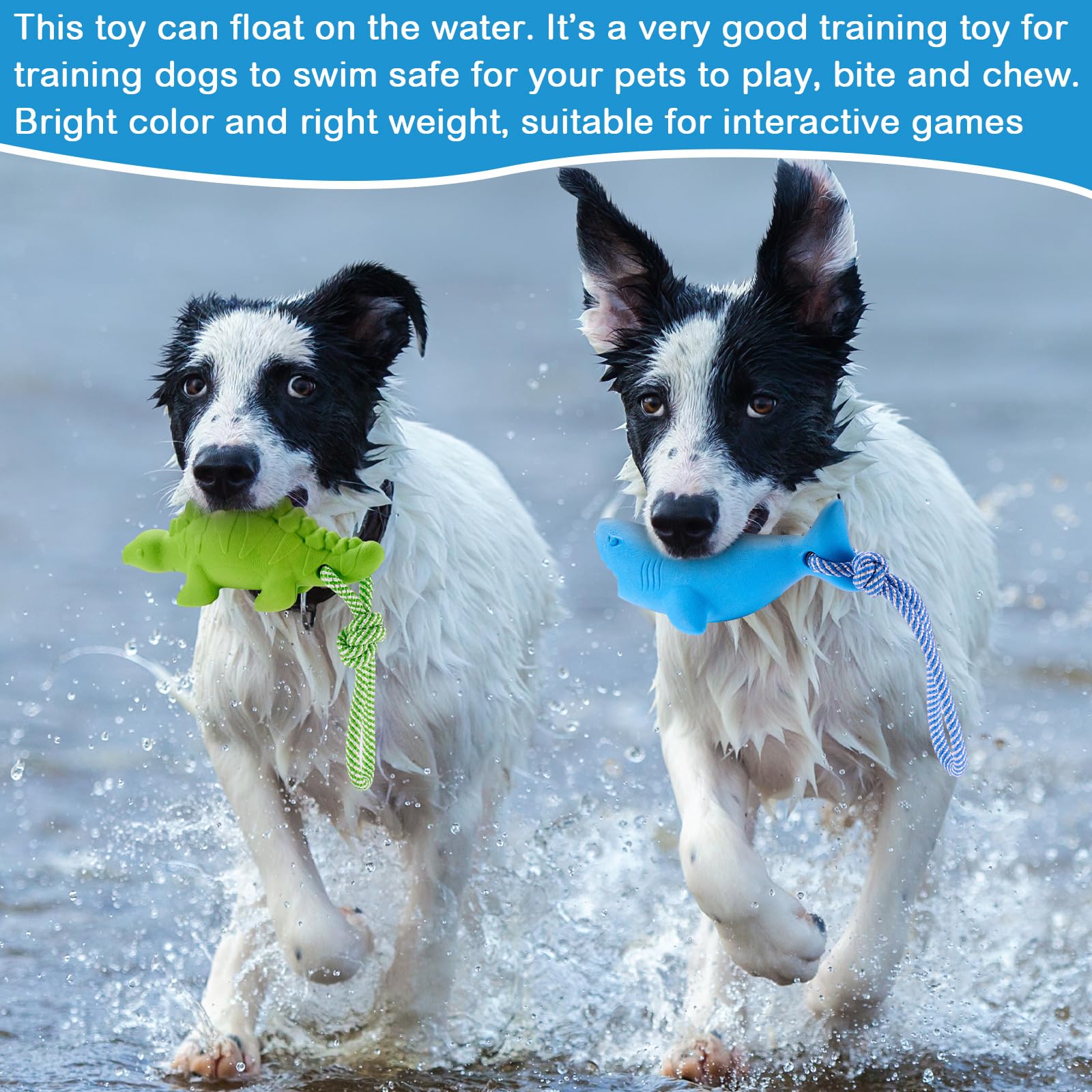 Winnerwhy 4 Pack Floating Dog Toys For Aggressive Chewers Summer Interactive Fetch Games Natural Teeth Cleaning For Small Medium