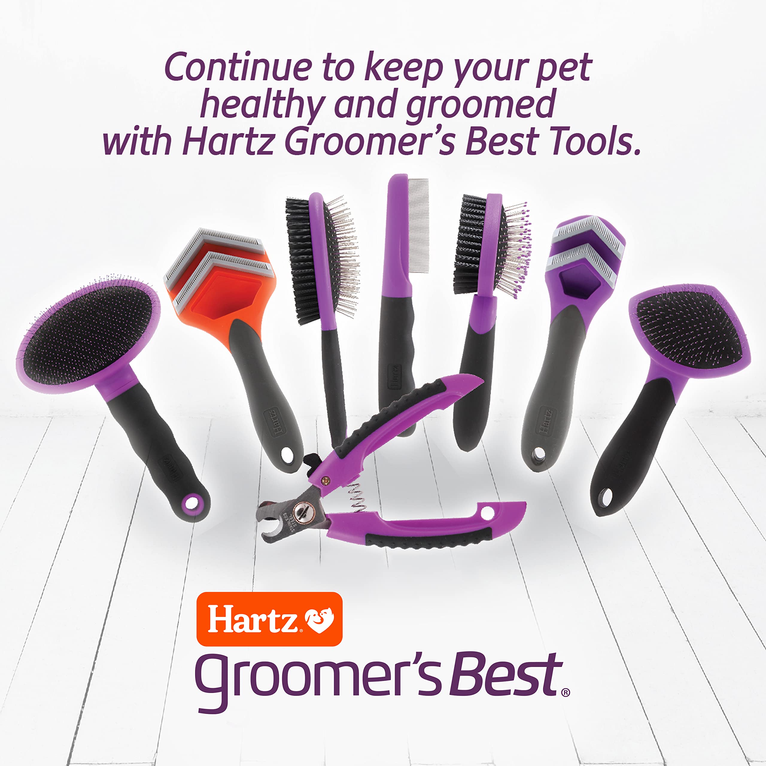Hartz Groomer's Best Small Slicker Brush for Cats & Small Dogs, 1 Count, Black/Violet - Ideal for Grooming and Removing Loose Fur