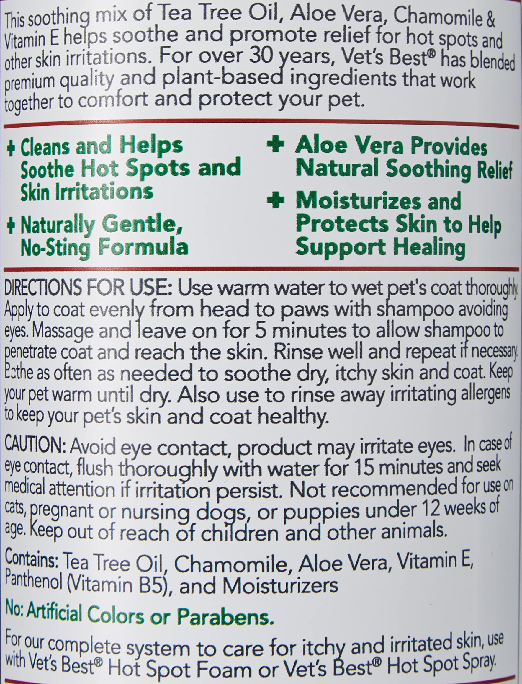 Vet'S Best Hot Spot Itch Relief Dog Shampoo, 16 Oz