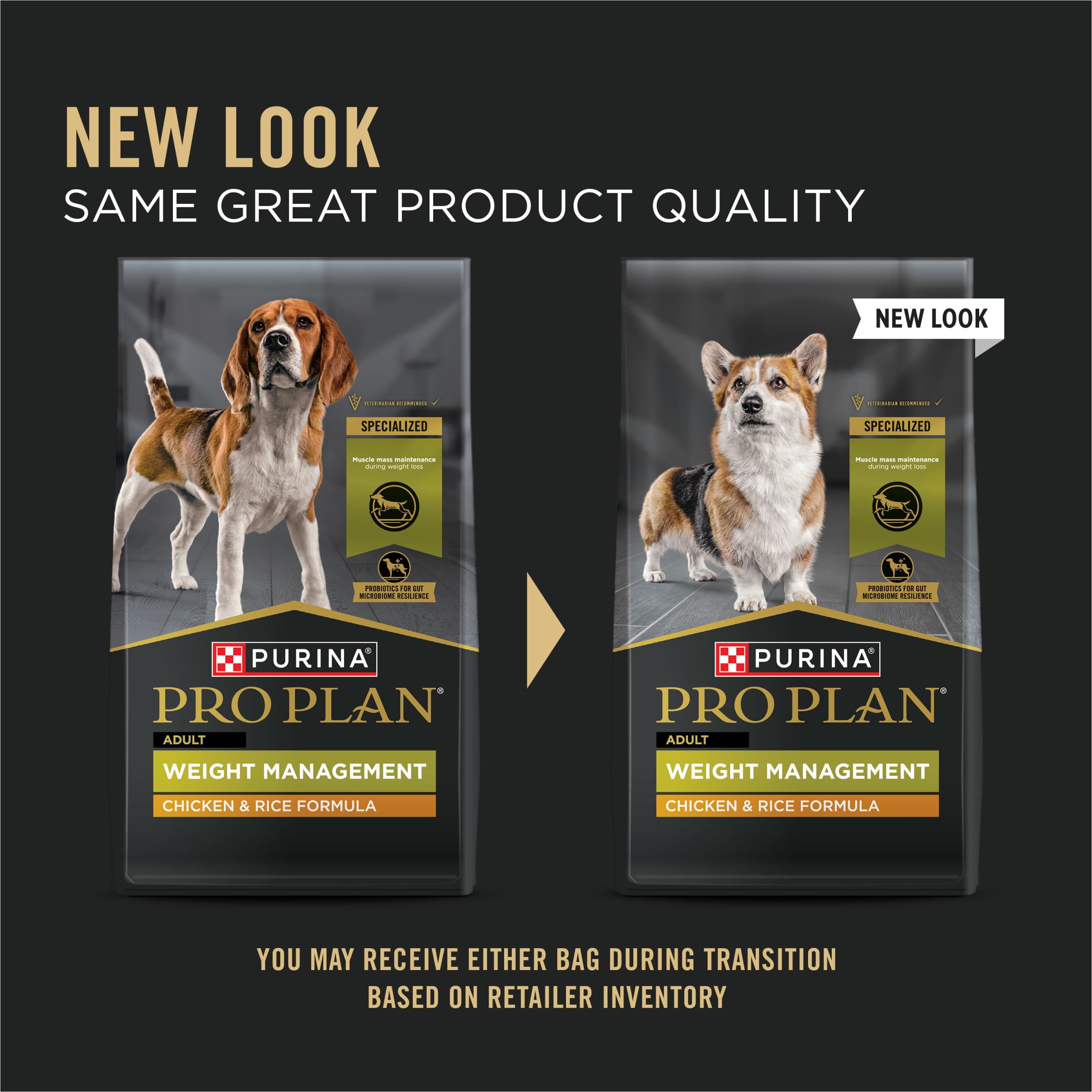 Purina Pro Plan Weight Management Dog Food With Probiotics for Dogs, Chicken & Rice Formula - 34 lb. Bag