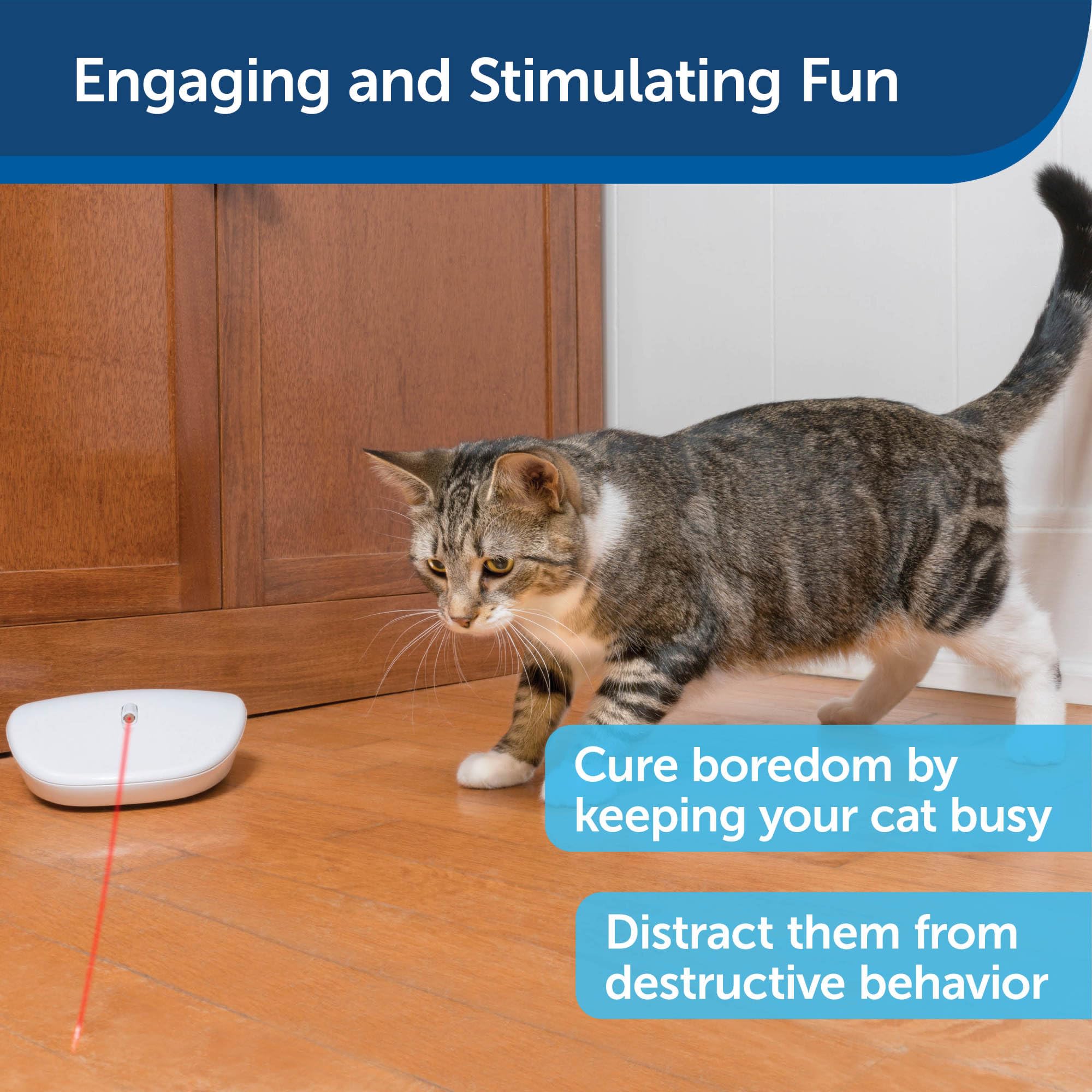 Petsafe Laser Tail Cat Toy - Fun And Safe Laser Light Game For Cats - Hands Free Play,White