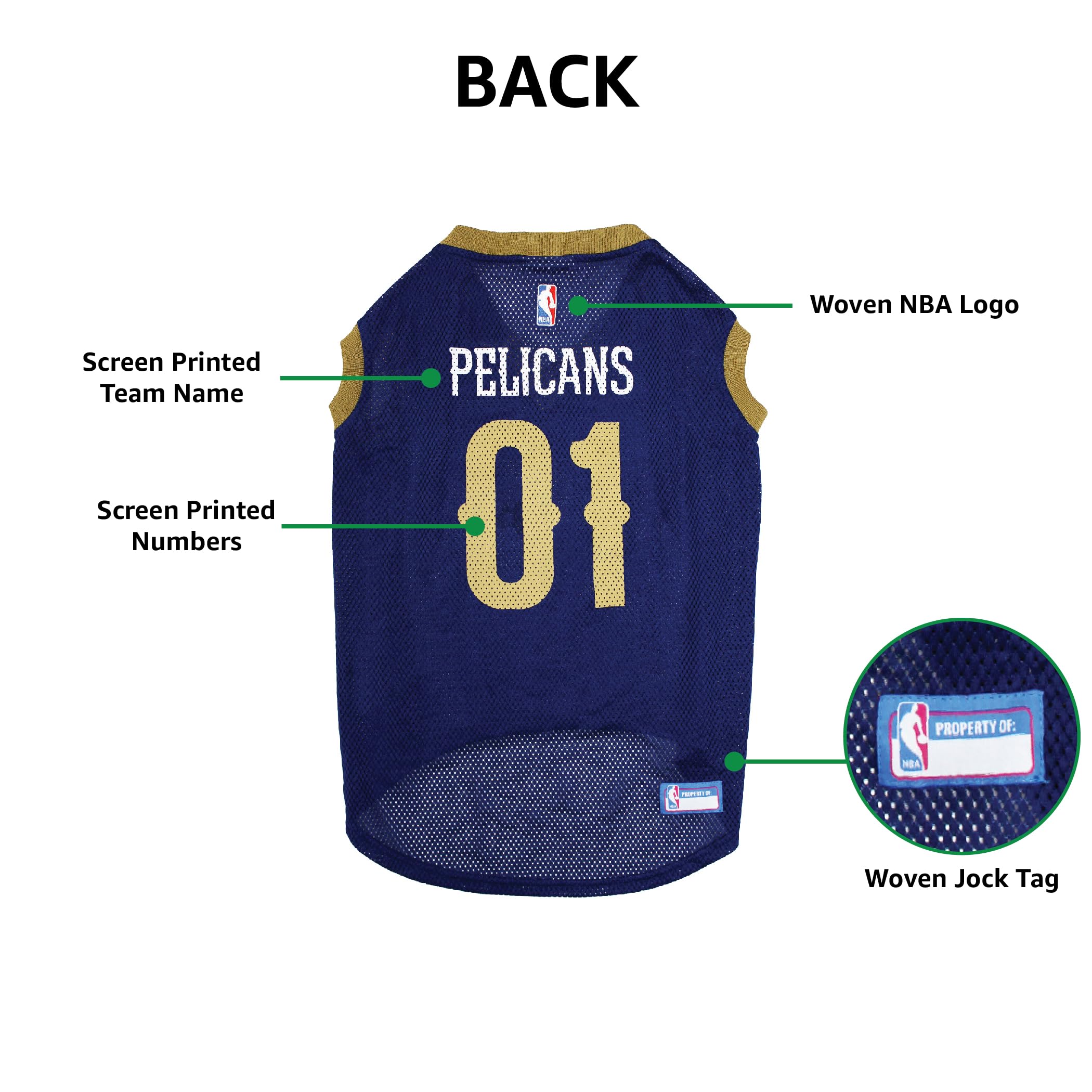 Pets First NBA NEW ORLEANS PELICANS DOG Jersey, X-Large - Tank Top Basketball Pet Jersey