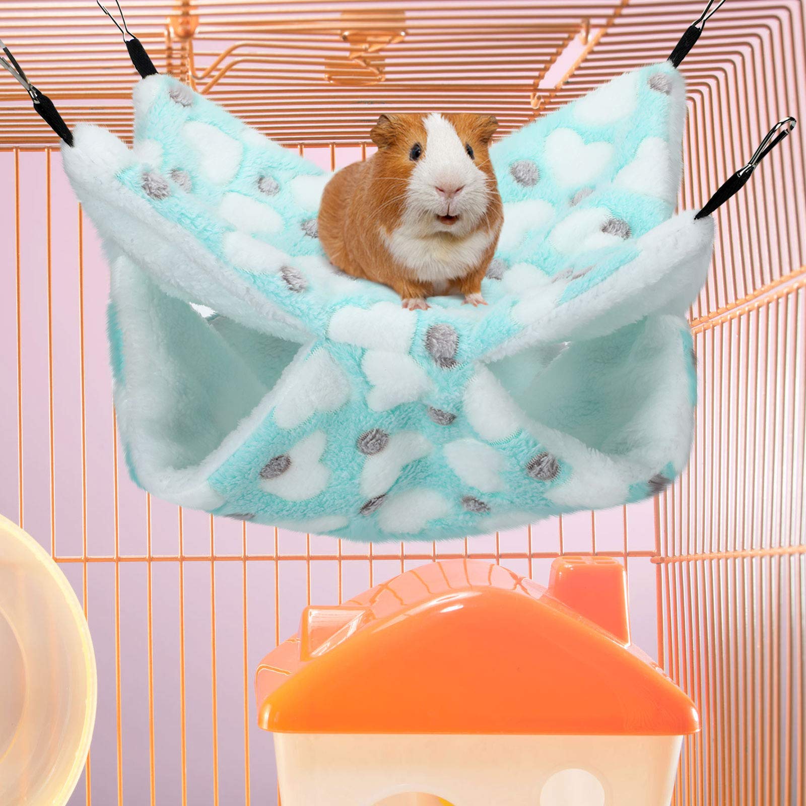 Boao 2 Pcs Guinea Pig Rat Hammock Guinea Pig Hamster Ferret Hanging Hammock Accessories For Small Animals Chinchilla Parrot Suga