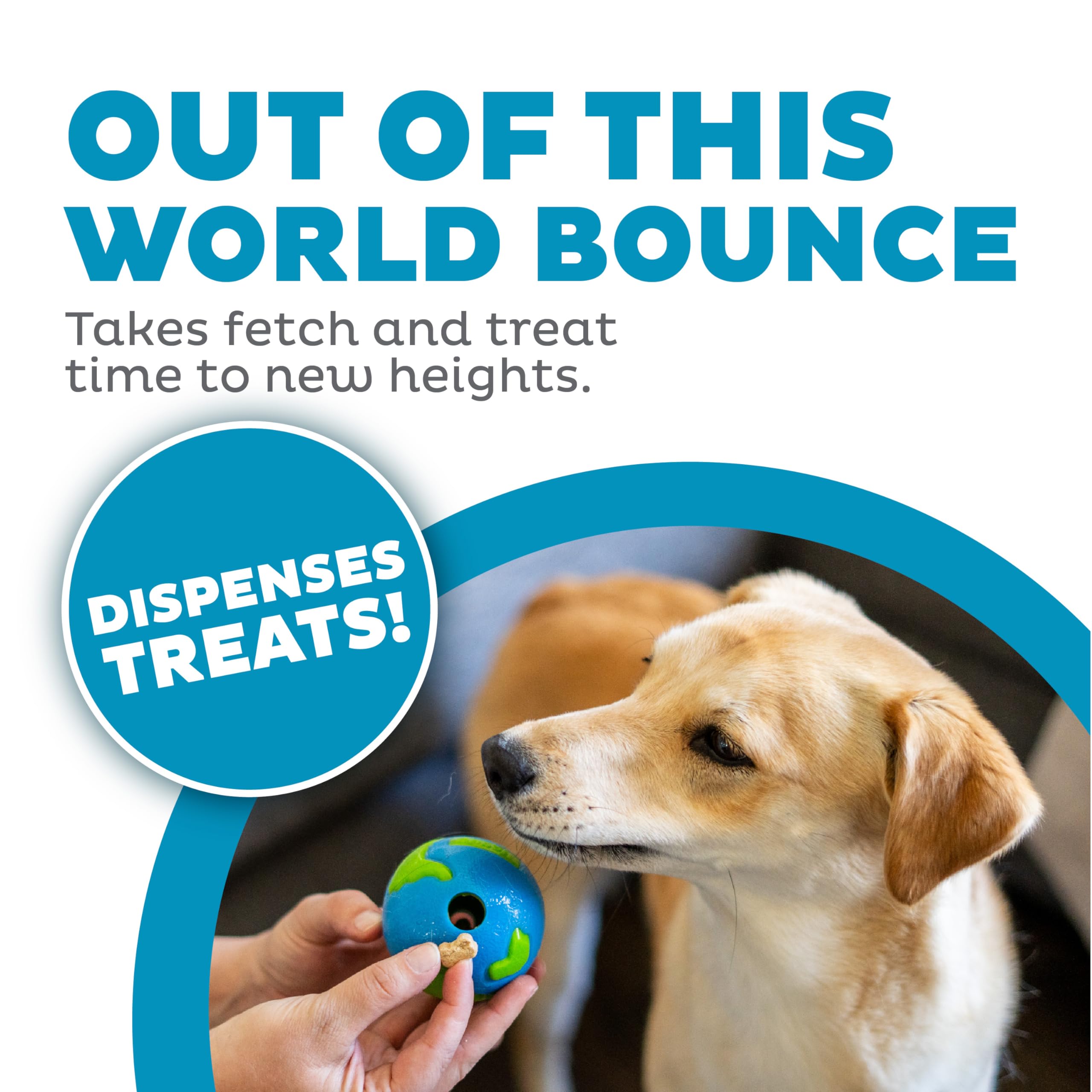 Planet Dog Orbee-Tuff Planet Ball Blue/Green Treat-Dispensing Dog Toy, Small