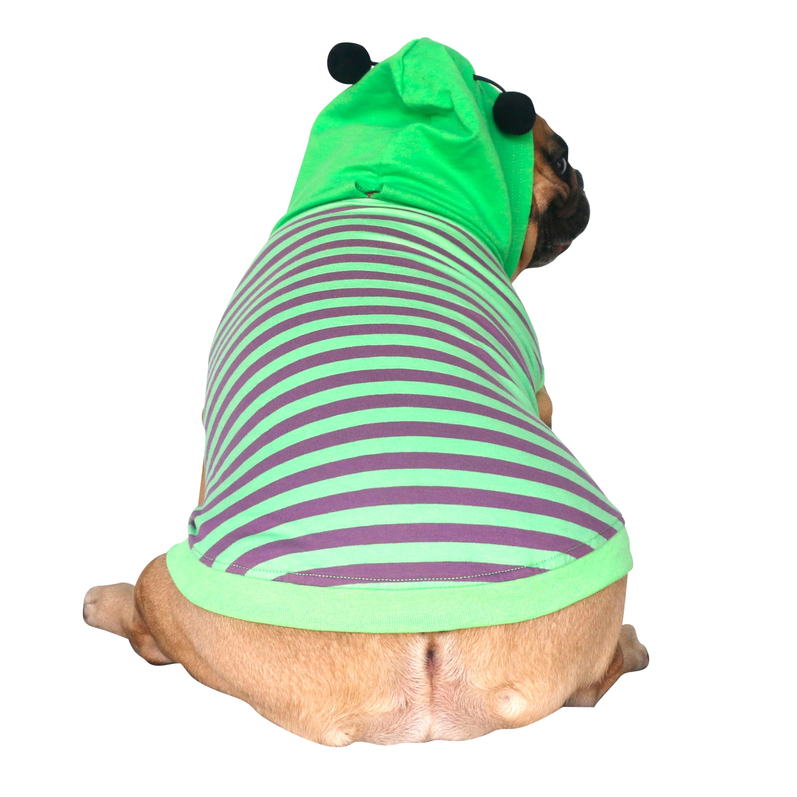 Ichoue I Am A French Bulldog Bumble Bee Halloween Costumes Clothes Hoodies Shirts Vest For Medium Dogs Cold Weather Winter Coats Frenchie English Pug Pitbull Boston Terrier - Green Purple, Large
