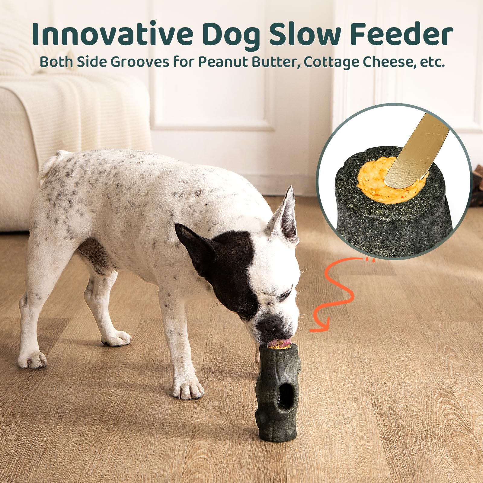 MENGJINGO Interactive Dog Toys for Aggressive Chewers, Large Brown Nylon Treat Holder, MJ-DOG TOYS