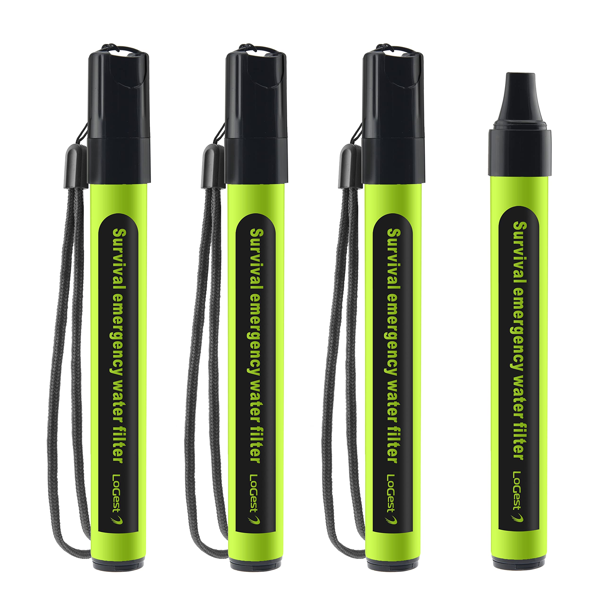 4 Pack Water Filter Straw - Water Purifying Device - Portable Personal Water Filtration Survival - for Emergency Kits Outdoor Ac