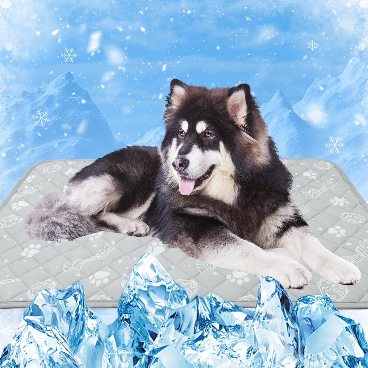 Mh Mylune Home Self Cooling Mat For Large Dog, 39   X59    Arc-Chill Cooling Fiber & Endothermic Color Changing Pet Cooling Pad,