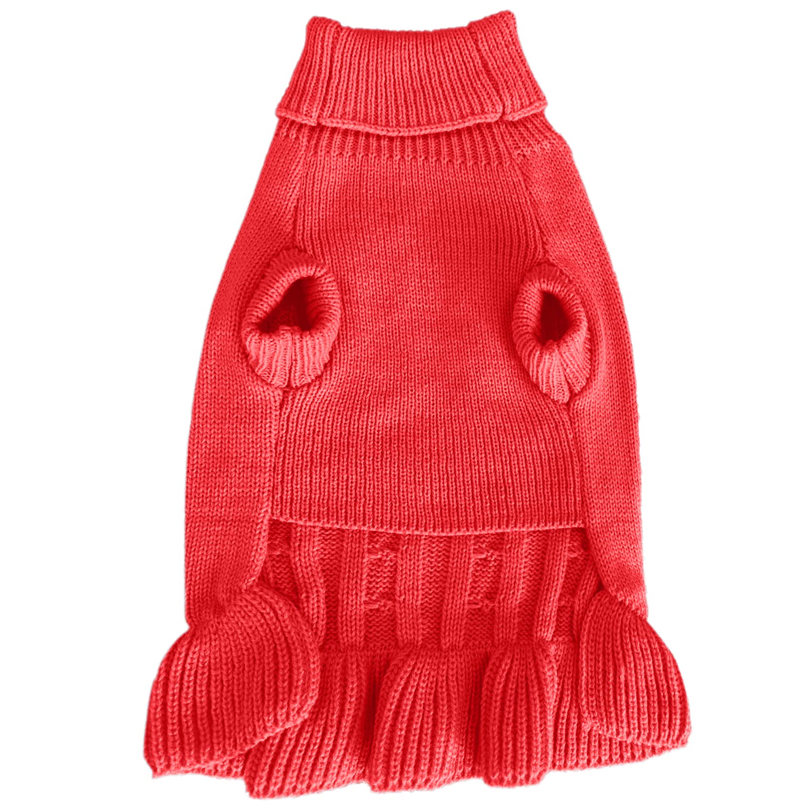 Chborchicen Small Dog Sweaters Knitted Pet Cat Warm Dog Sweatshirt Winter Clothes Kitten Puppy Sweater (Xxs, Dress-Red)