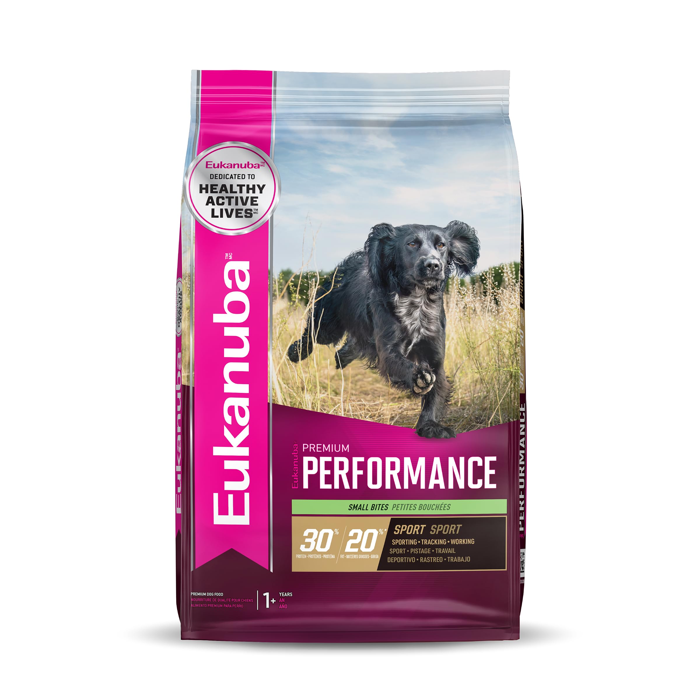 Eukanuba Adult Premium Performance 30/20 Sport Small Bites Dry Dog Food, 28 lb Bag