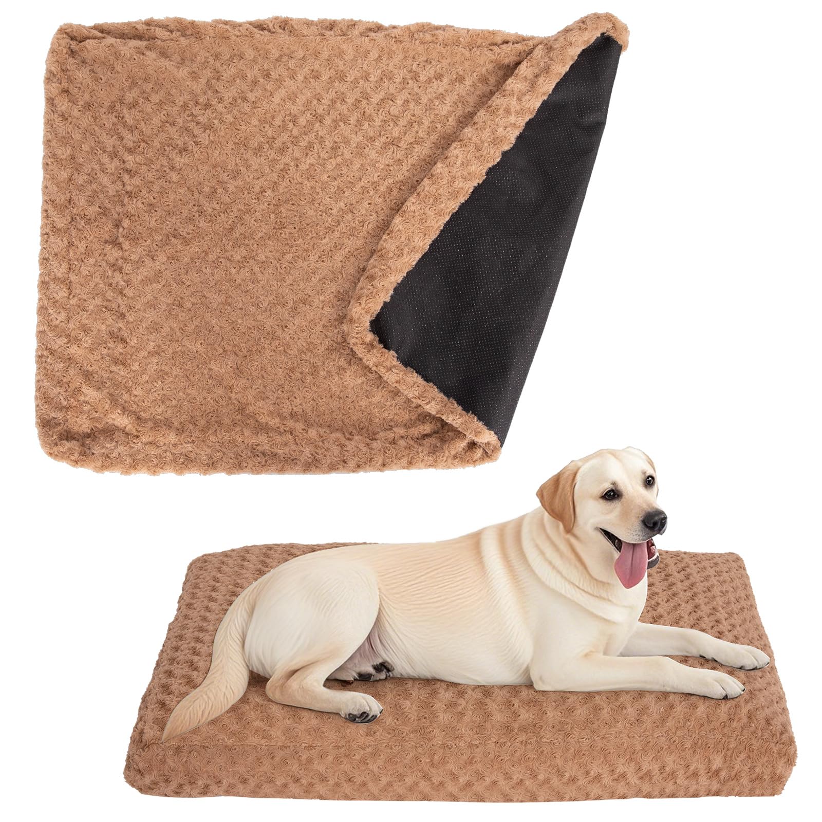 Faux Fur Dog Bed Covers (2-Pack) - Ultra Soft Rose Velvet, Removable & Washable, Cozy & Durable, X-Large Pet Bed Cover Only (No 