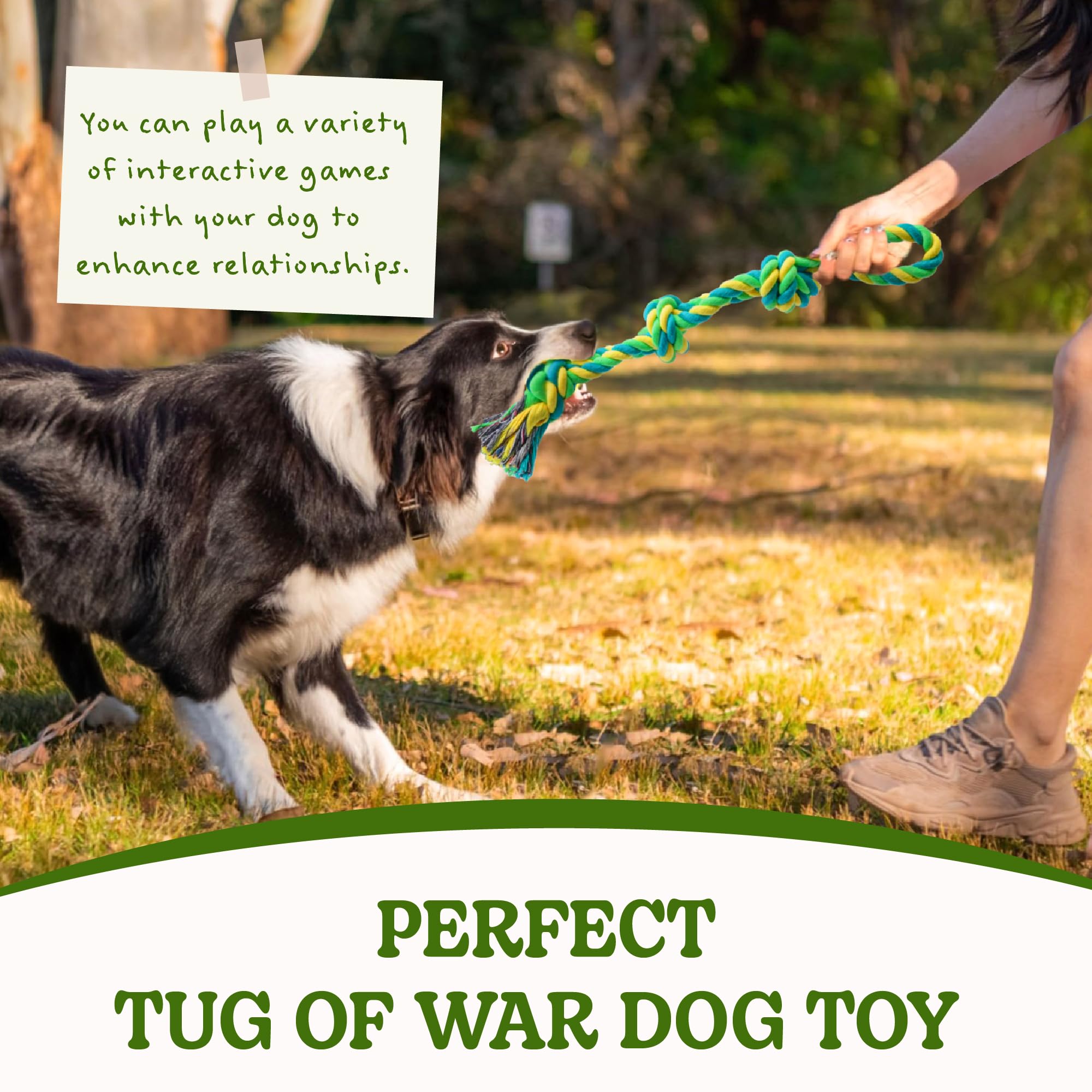 Sharlovy Dog Rope Toy For Medium Dogs, 2 Pack Heavy Duty Dog Chew Toys For Aggressive Chewers, Interactive Tug Of War Dog Toys F