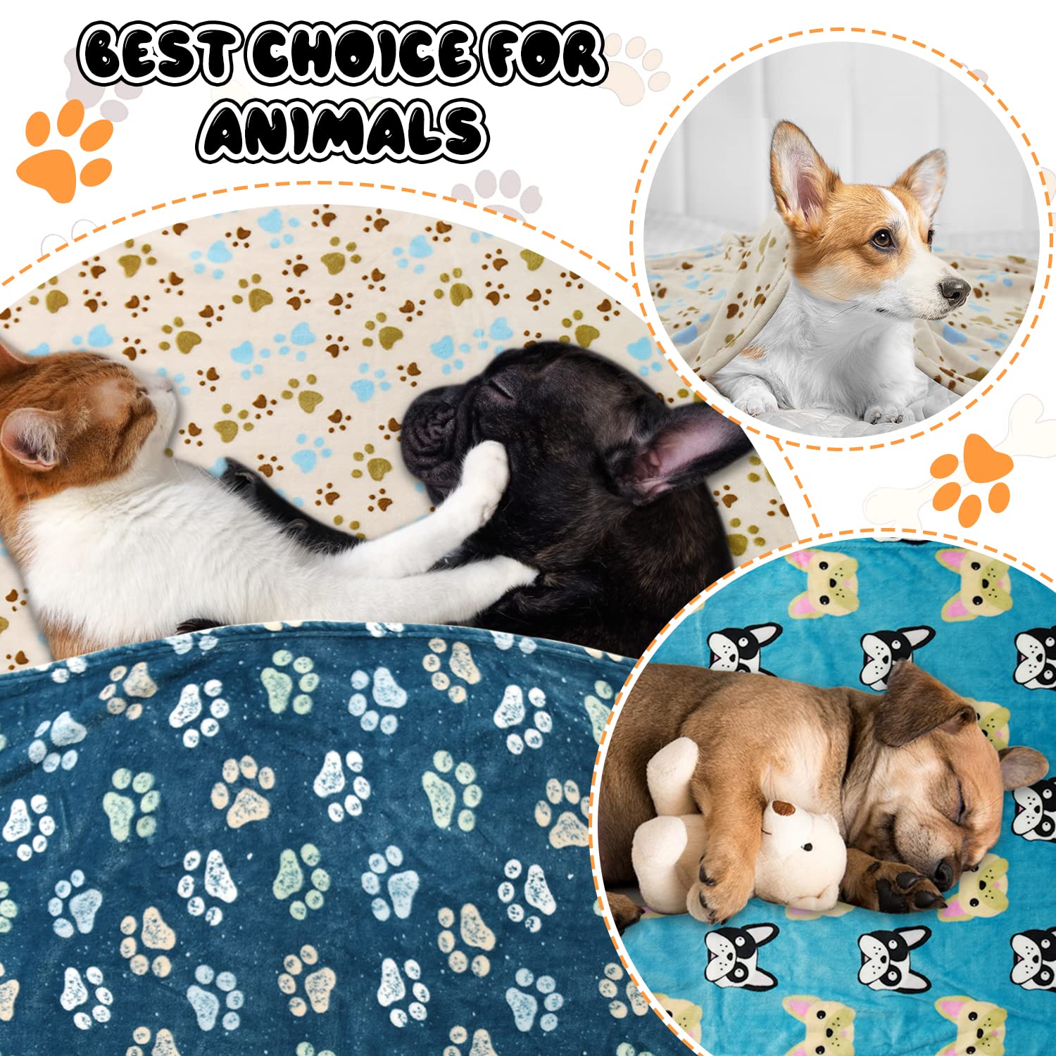 1 Pack 3 Blankets For Dogs Blankets For Medium Dogs Medium Dog Blanket Super Soft Fluffy Premium Fleece Pet Blanket Flannel Throw For Dog Puppy Cat Paw Blanket(30X20 Inch)