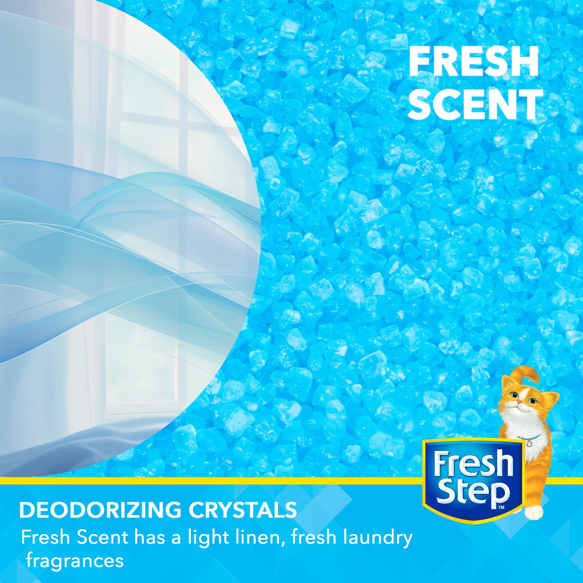 Fresh Step Cat Litter Crystals in Fresh Scent - Cat Litter Box Deodorizer - Combats Odors and Neutralizes Smells to Keep Your Ho