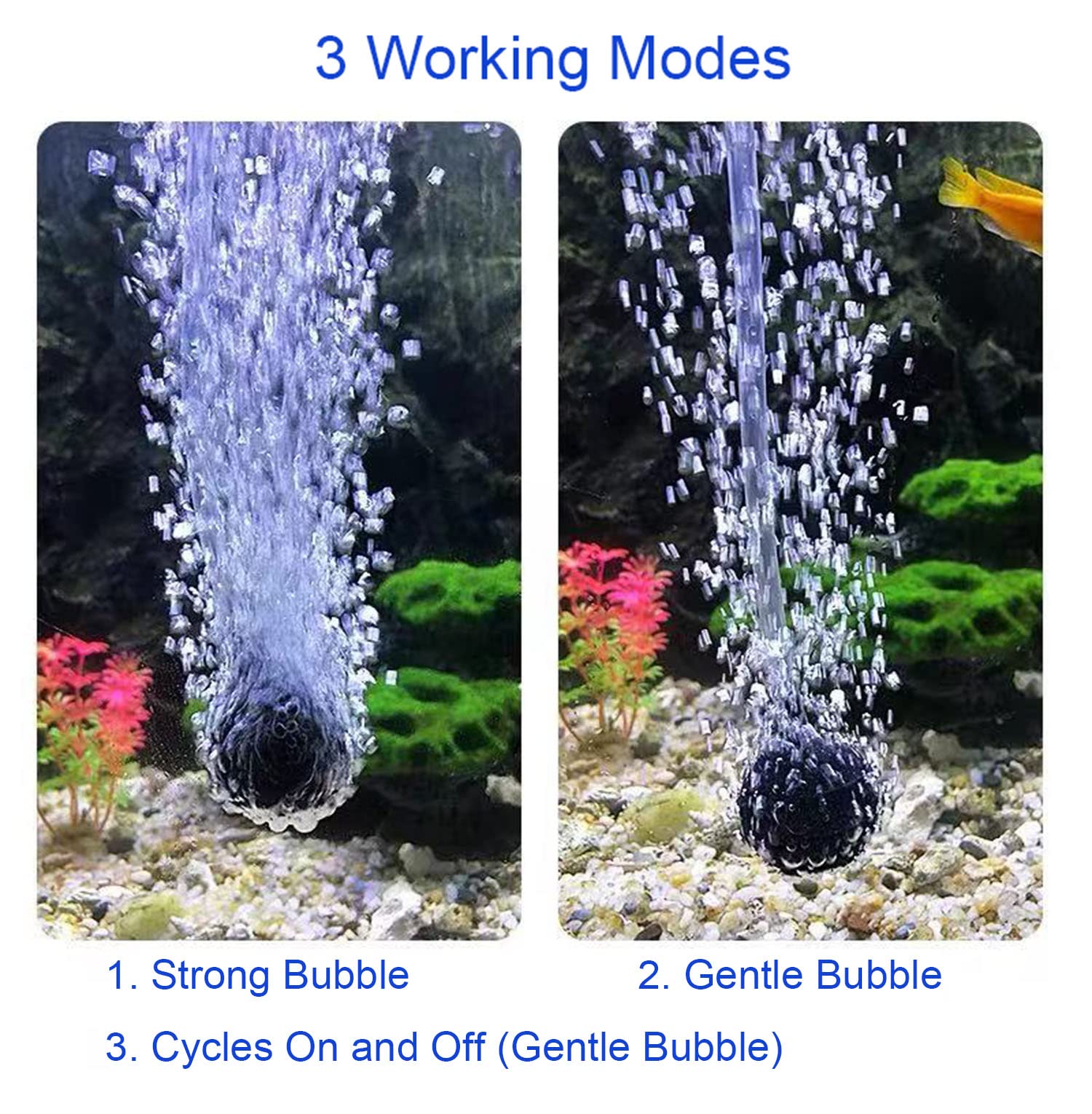 Lewisia Solar Air Pump Kit USB Aquarium Fish Tank Air Pump with Air Hoses Bubble Stones Clip 3 Working Modes Pond Aerator Bubble