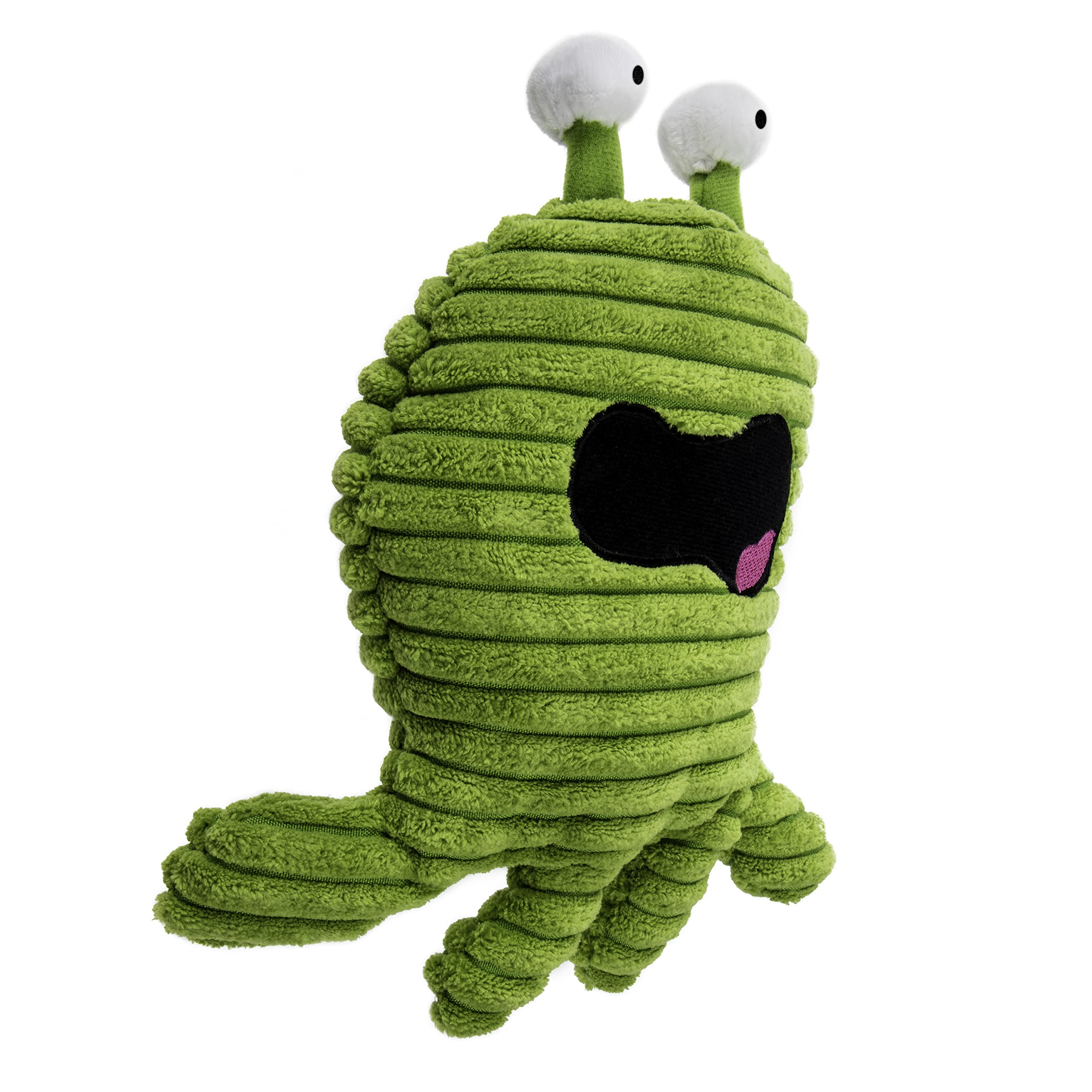 goDog PlayClean Germs Squeaky Plush Dog Toy - Large, Green, Chew Guard Technology, Odor-Eliminating Essential Oils, Model 70100