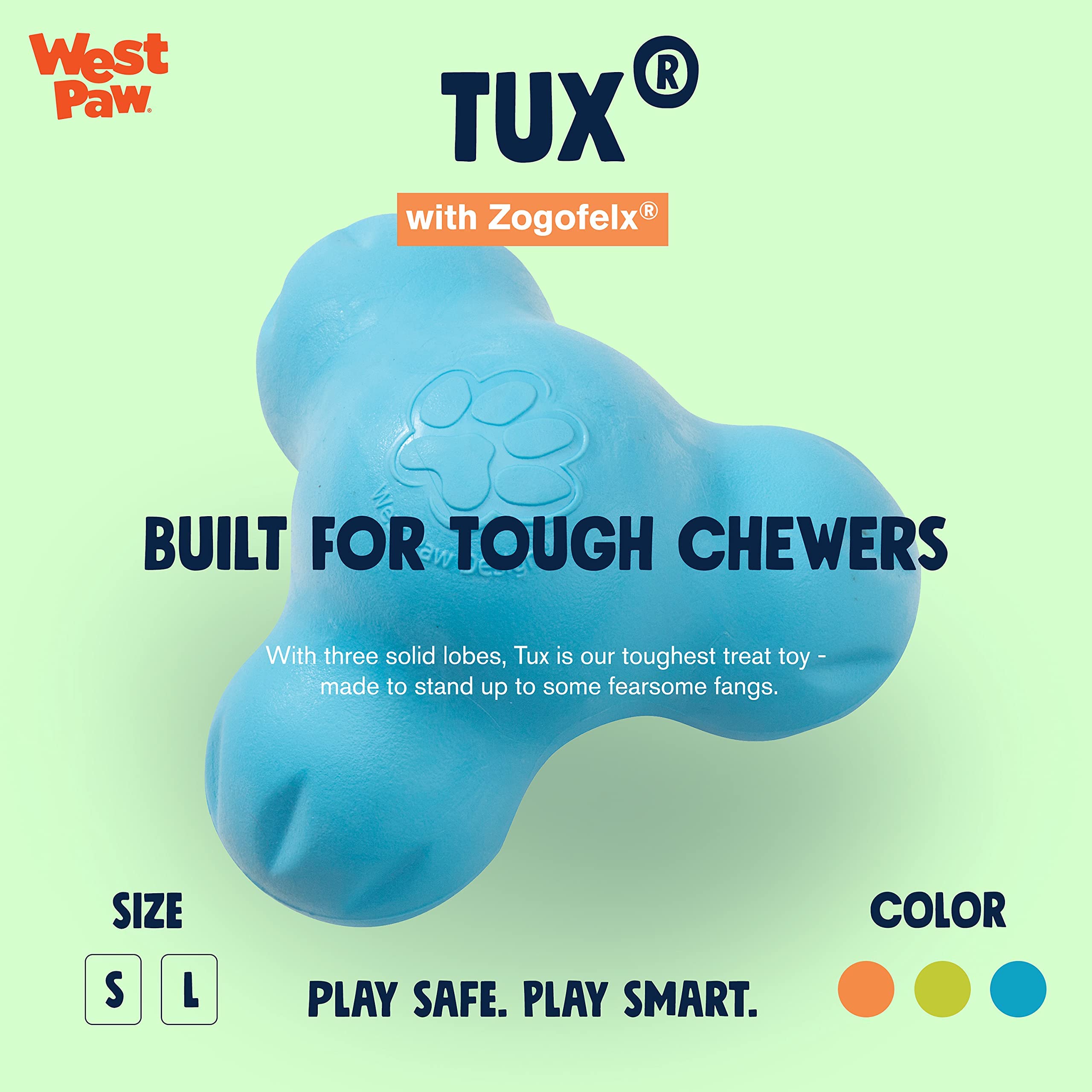 West Paw Zogoflex Tux Treat Dispensing Dog Chew Toy - Interactive Chewing Toy for Dogs - Dog Enrichment Toy - Dog Games for Aggr