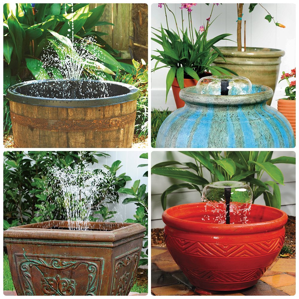 Decdeal Fountain Pump With Lights Led, 10W 160Gph Submersible Water Pump Fountain For Aquarium Fish Tank Pond Garden Backyard, 600L/H Ac 110V