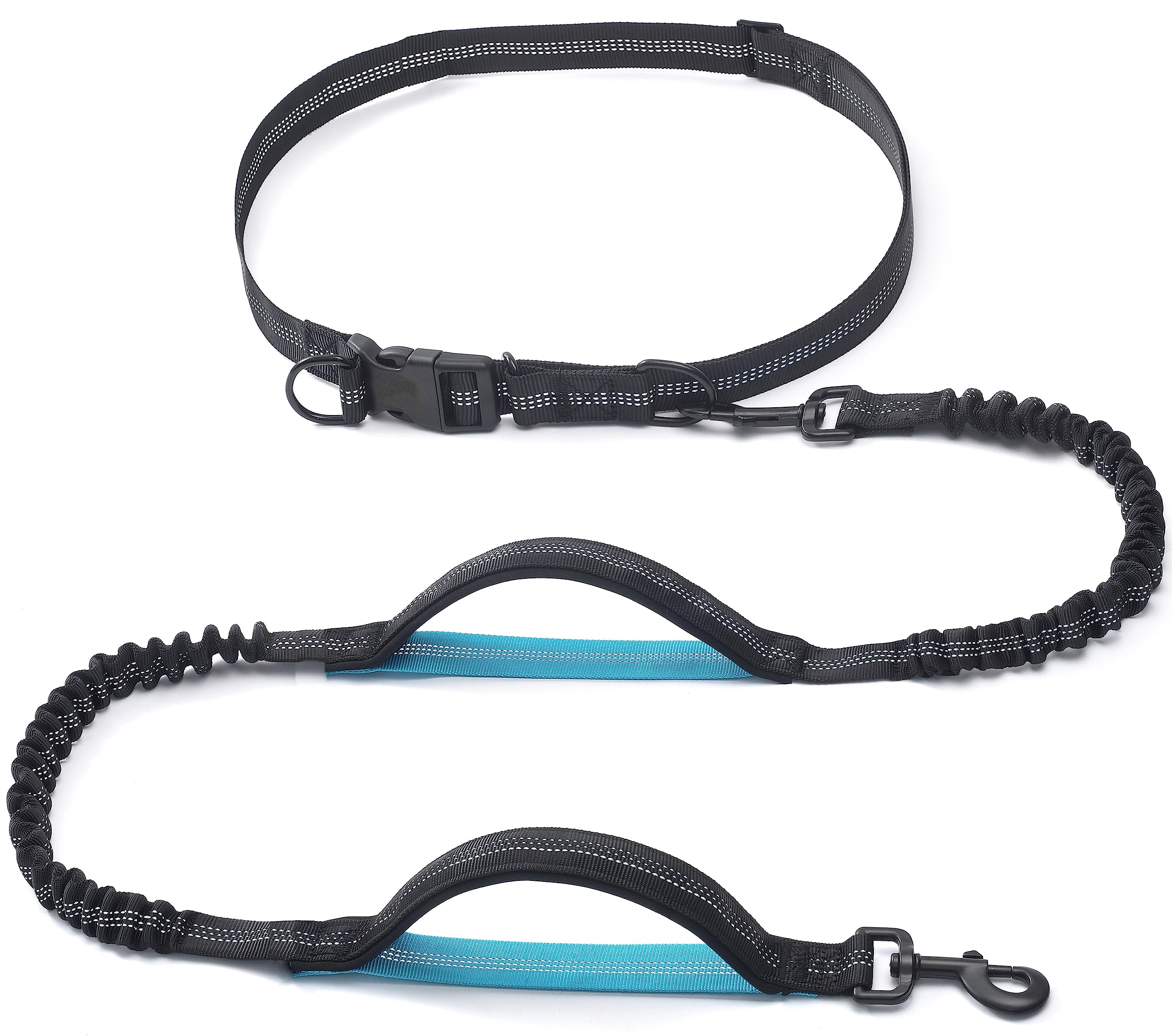 Iyoshop Retractable Hands Free Dog Leash – Dual Handle Bungee Waist Leash For Small Medium And Large Large Dogs (25-150 Lbs)