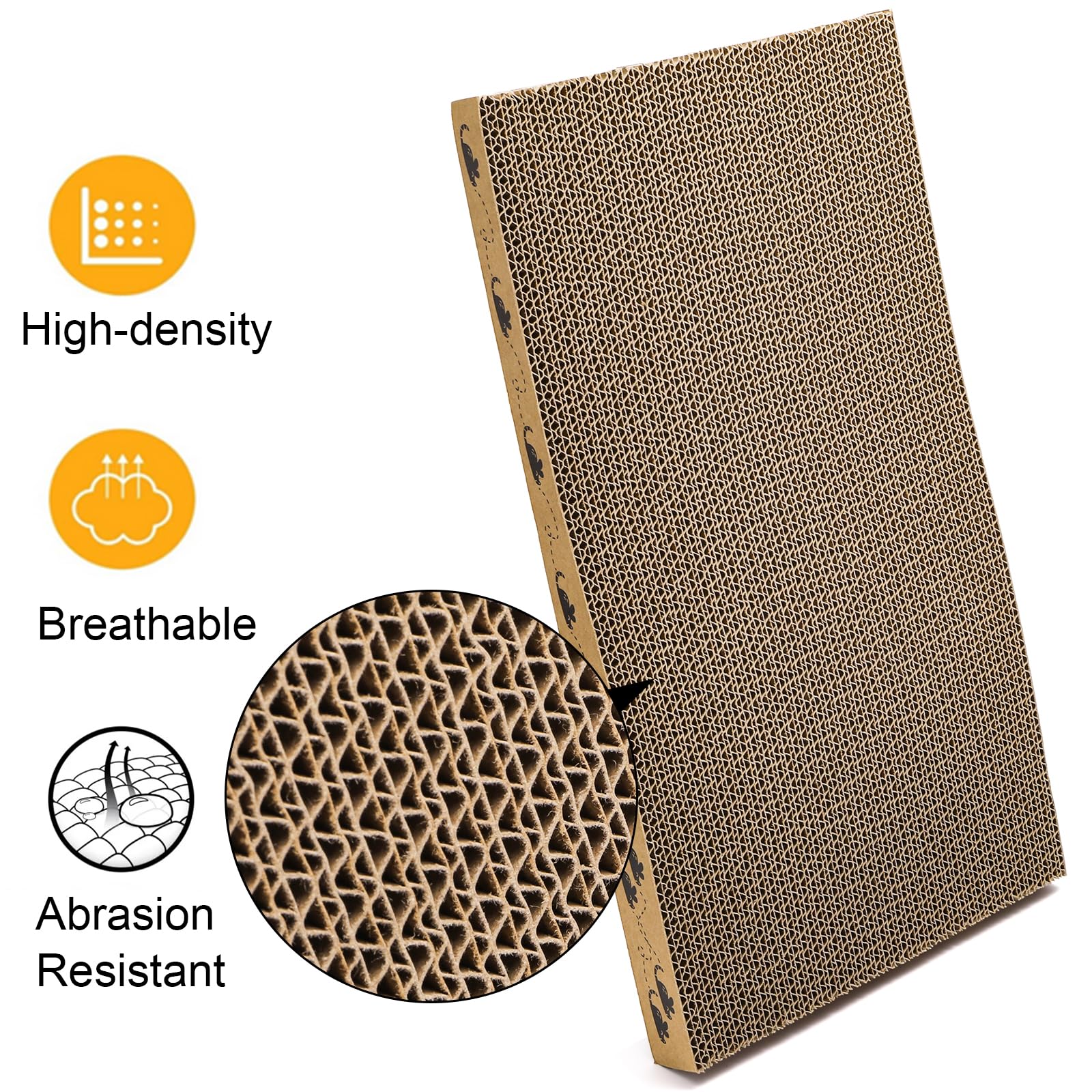 Pumtus Set Of 2 Cardboard Cat Scratchers, 6 Pcs Corrugated Cat Scratch Pad With 2 Boxes, Cute Reversible Kitty Sofa Bed, Refilla