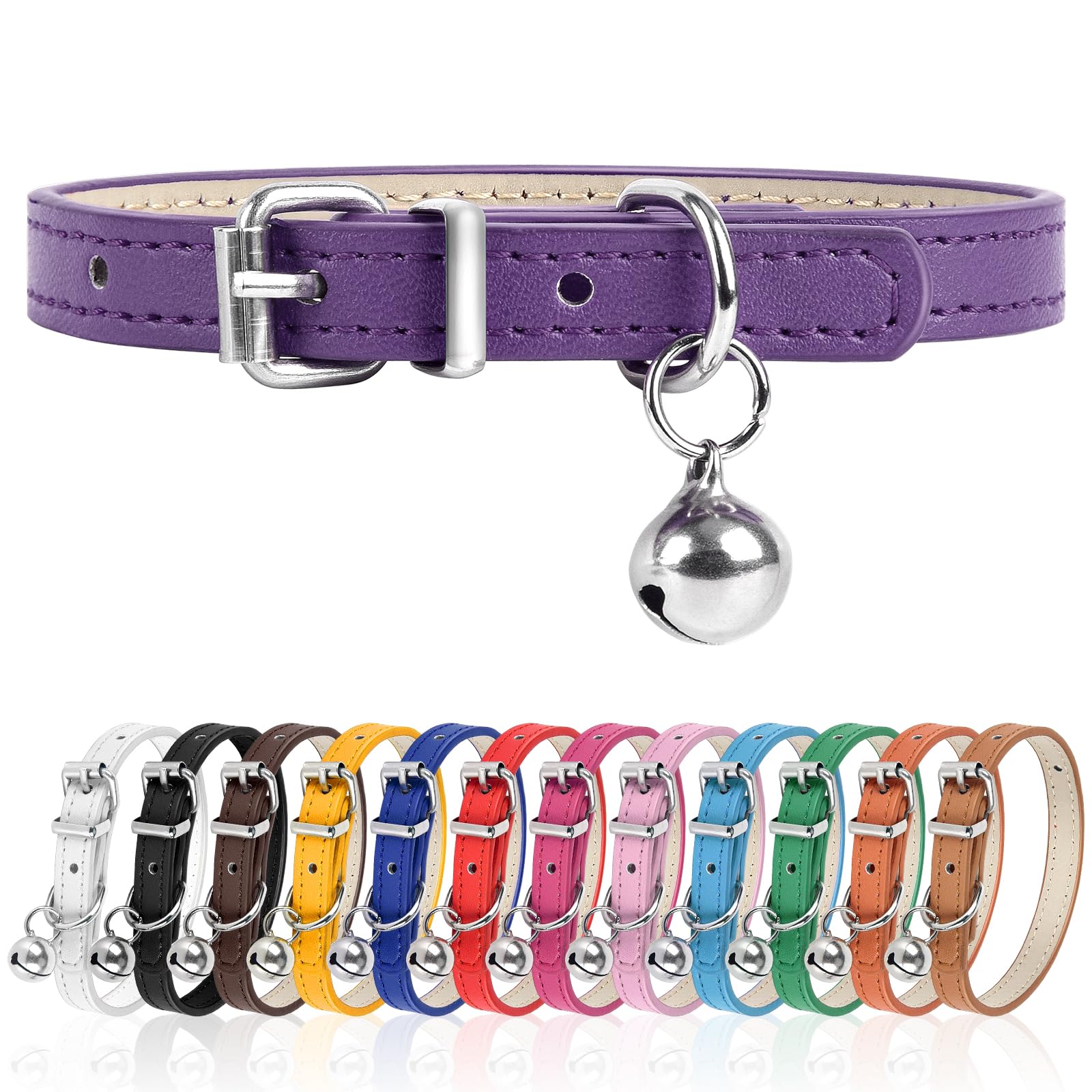 Xs Dog Collar For Teacup Adjustable Teacup Dog Collar For Small Medium Large Dogs 3/8 Inch Width (Purple, Xs)