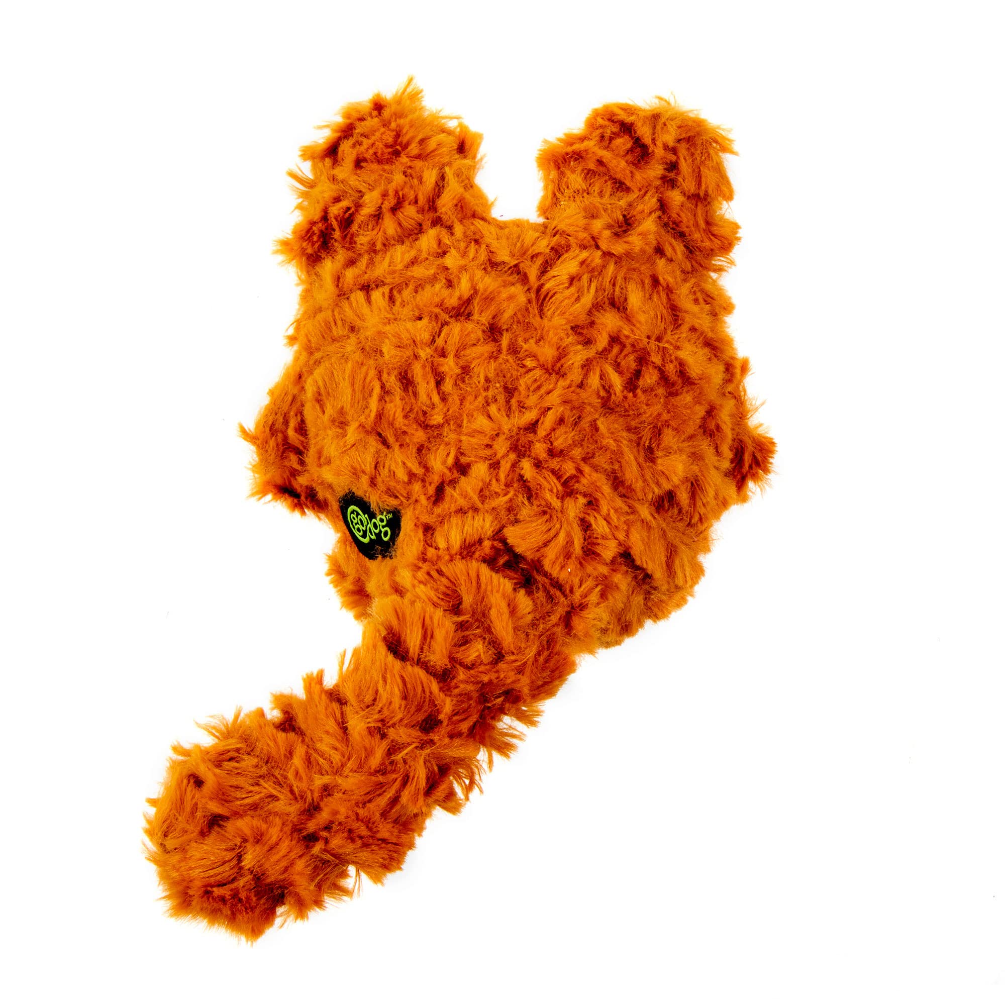 Godog Playclean Bush Squeaky Plush Dog Toy With Odor-Eliminating Essential Oils, Chew Guard Technology - Brown, Small