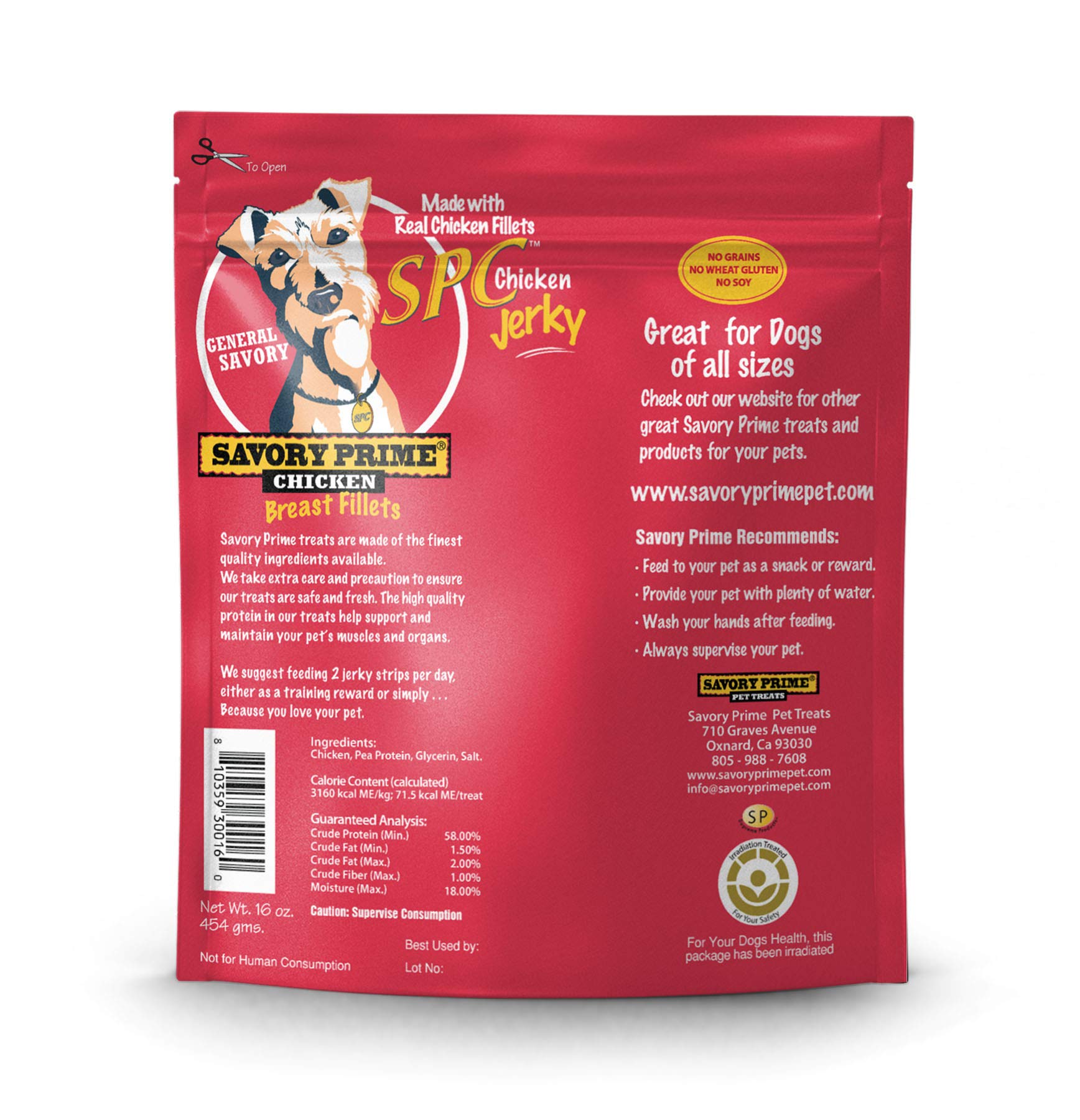 Savory Prime Chicken Jerky Treat, 16-Ounce, All Breed Sizes, Model: 30016